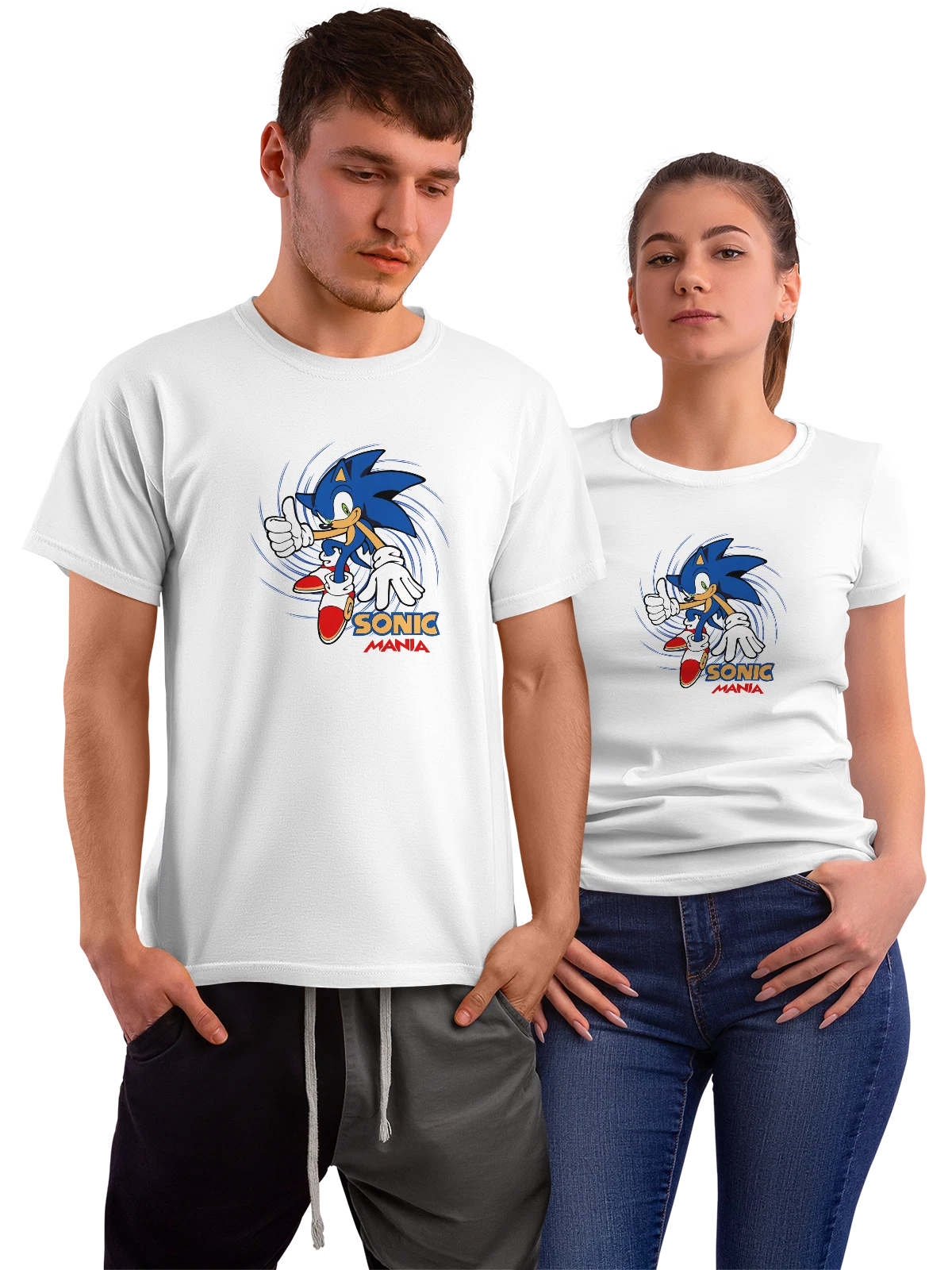 Футболка Соник Sonic Mania персонаж из игры белая с принтом — аркадный персонаж — Белая, фото 1
