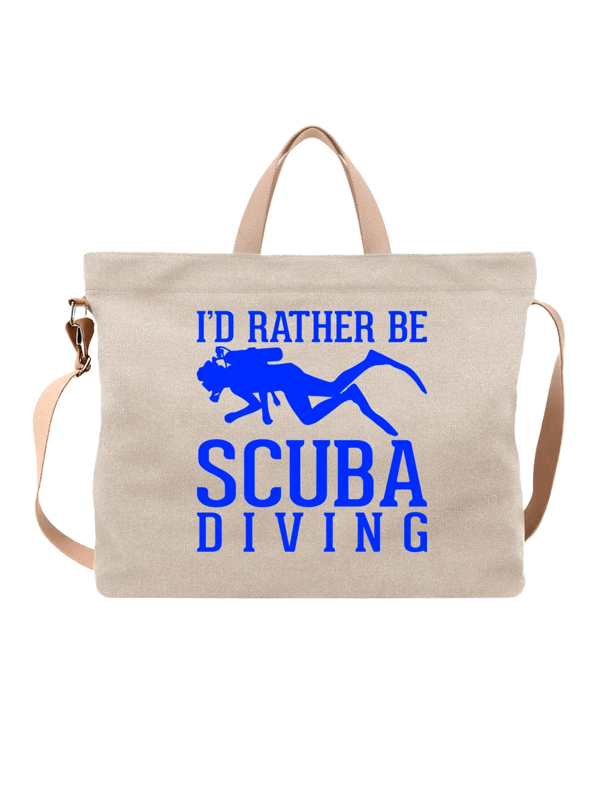 Сумка Дайвер scuba diving белая с принтом — тематическая одежда — Белая, фото 1