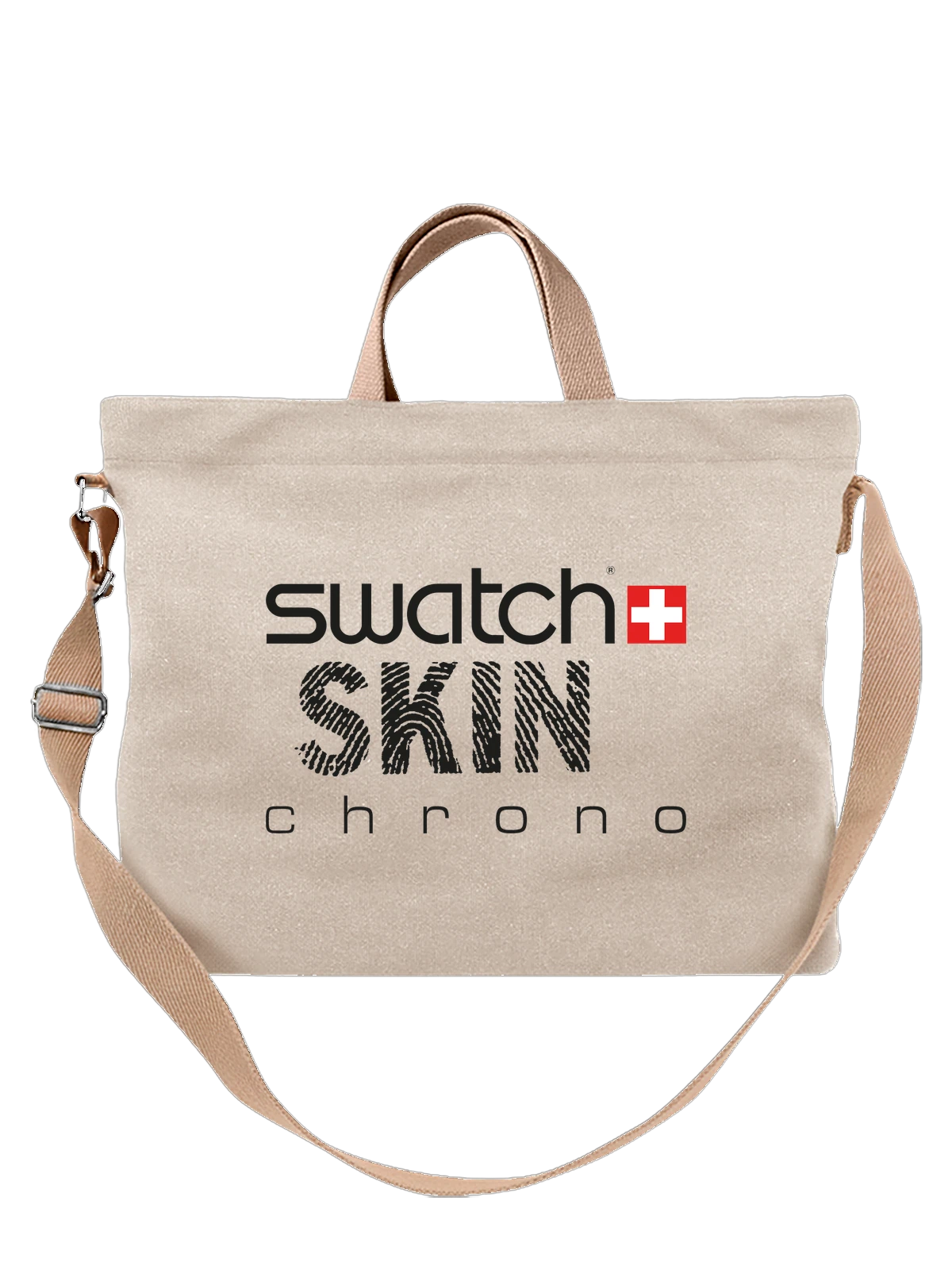 Сумка Swatch белая с принтом — швейцарский логотип — Белая, фото 1