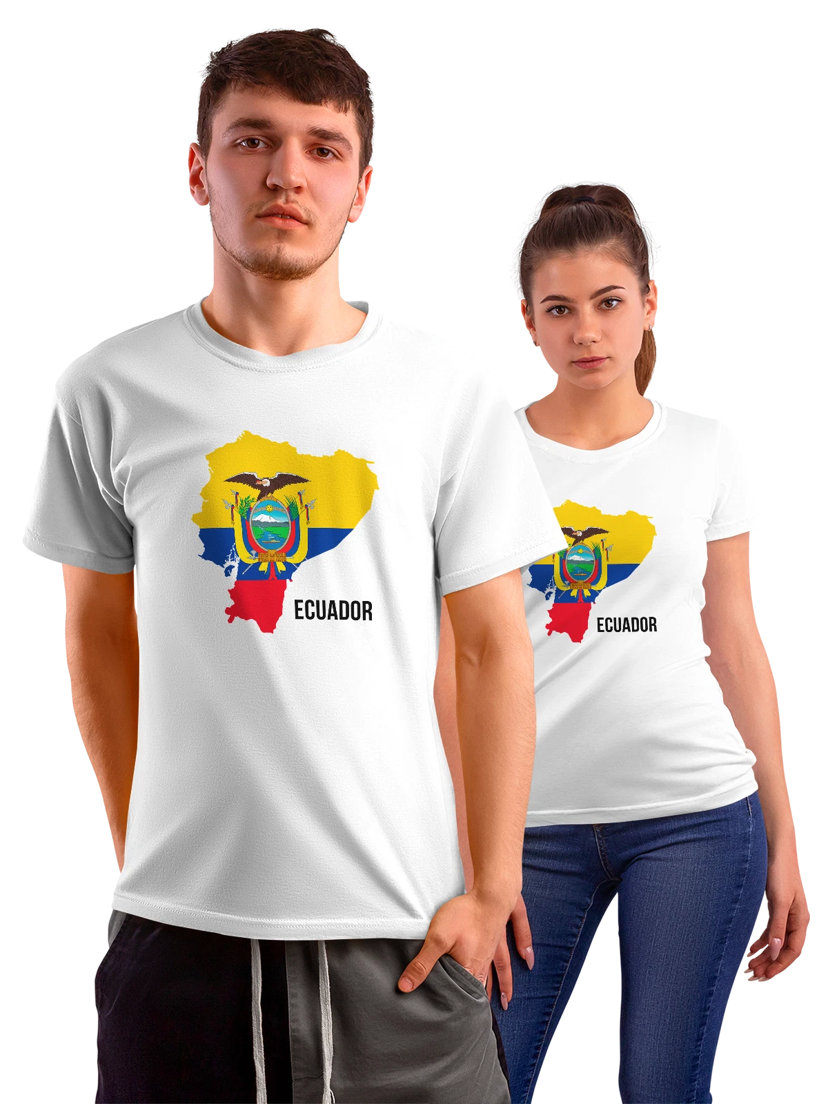 Футболка с флагом Эквадора Ecuador белая с принтом — национальная символика — Белая, фото 1
