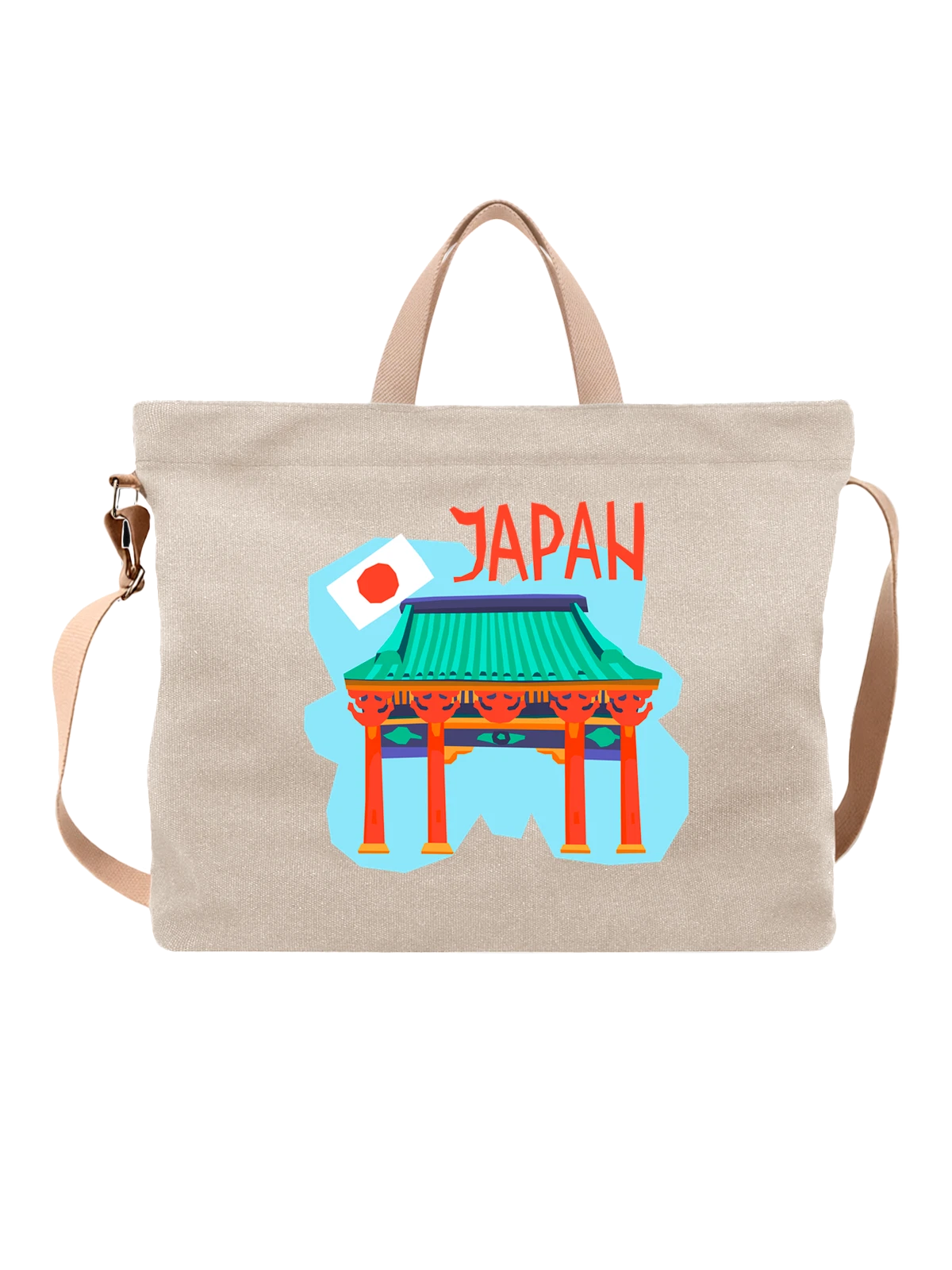 Сумка с надписью Япония Japan белая с принтом — подарок с юмором — Белая, фото 1