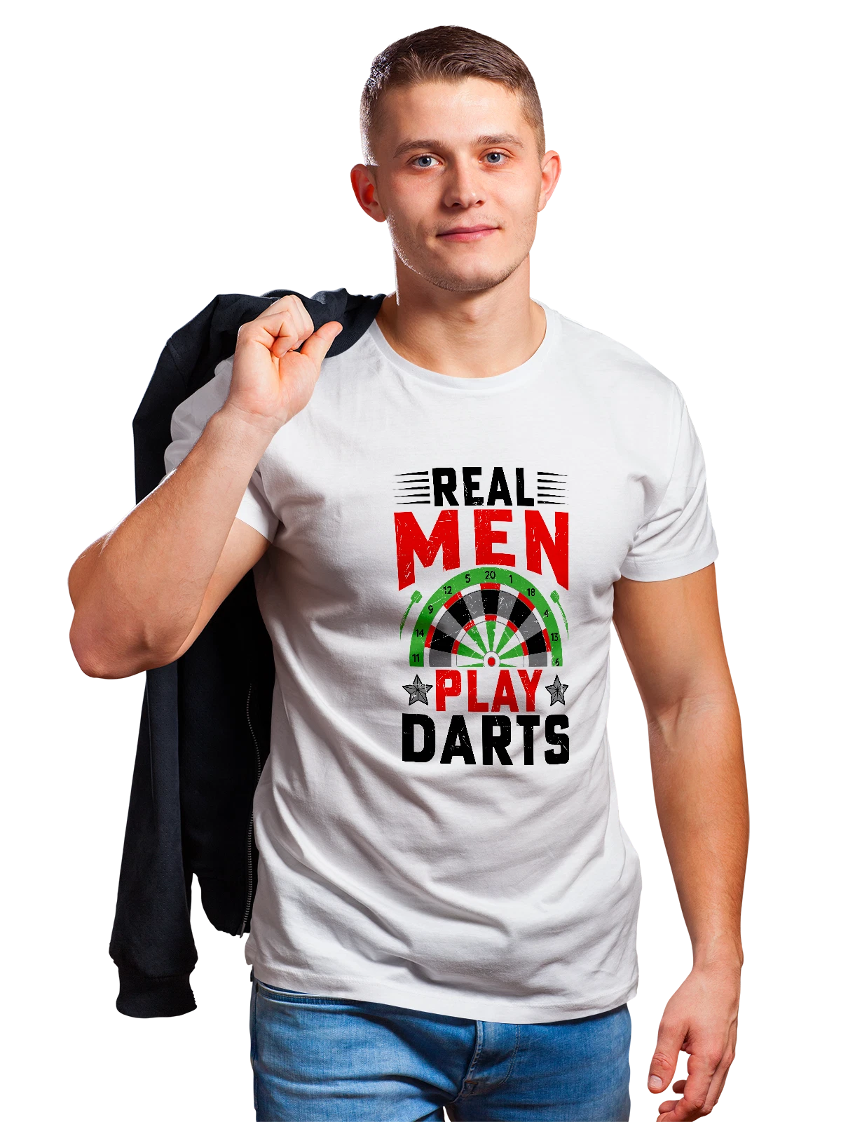 Футболка Дартс play darts белая с принтом — спортивный инвентарь — Белая, фото 1