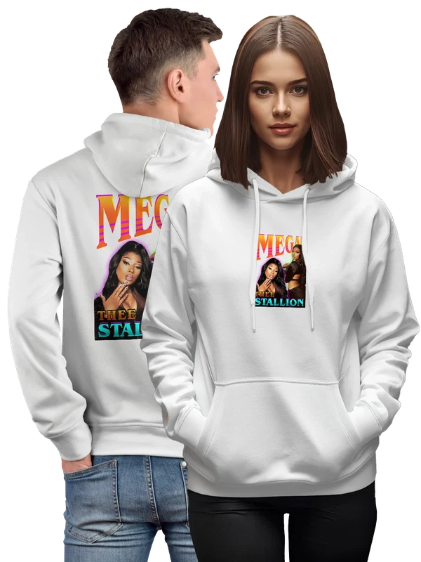 Худи Megan Thee Stallion в неоновых цветах — Белая, фото 1