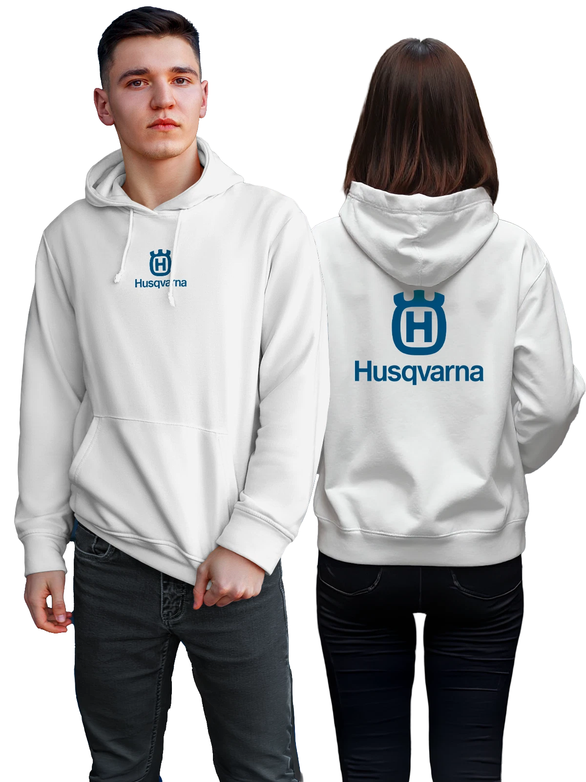Худи Husqvarna белое с принтом — мотоциклы и оборудование — Белая, фото 1