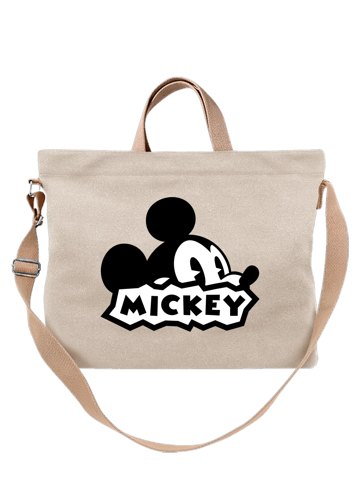 Сумка бежевая с принтом Mickey Mouse Микки Маус персонаж — Disney персонаж — Бежевая, фото 1