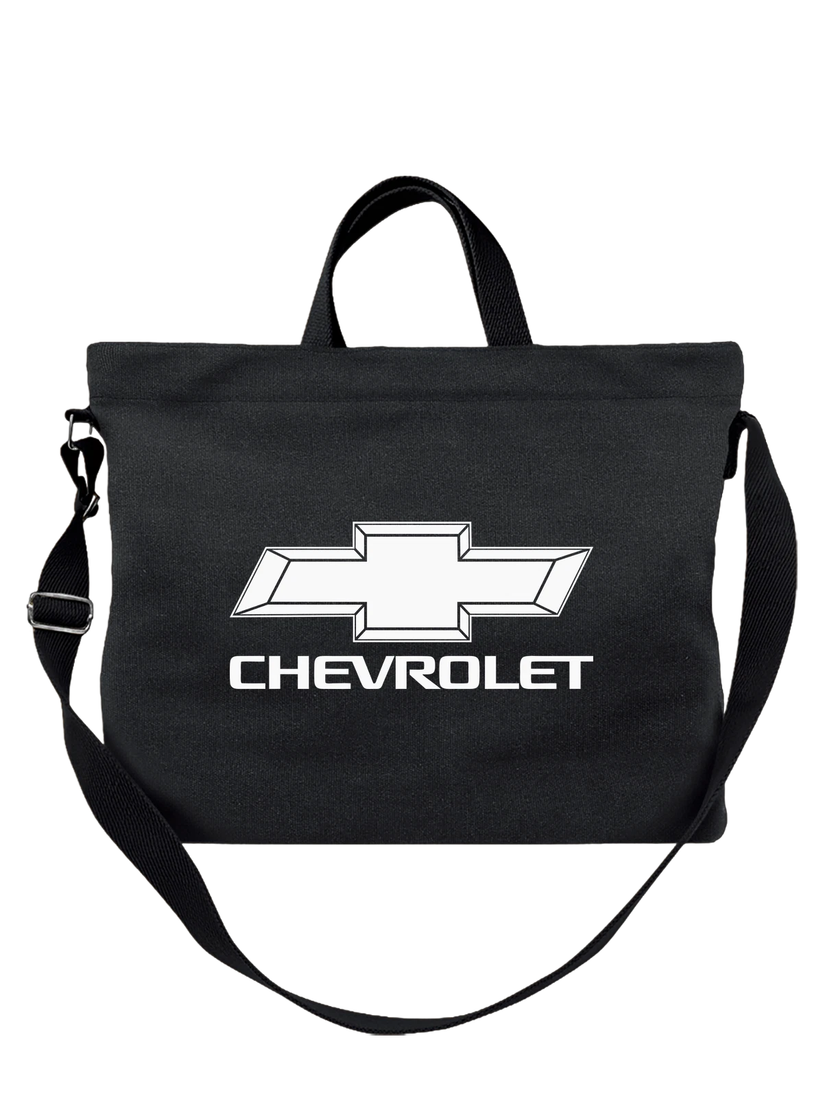 Сумка Chevrolet чёрная с принтом — классический шильдик — Чёрная, фото 1