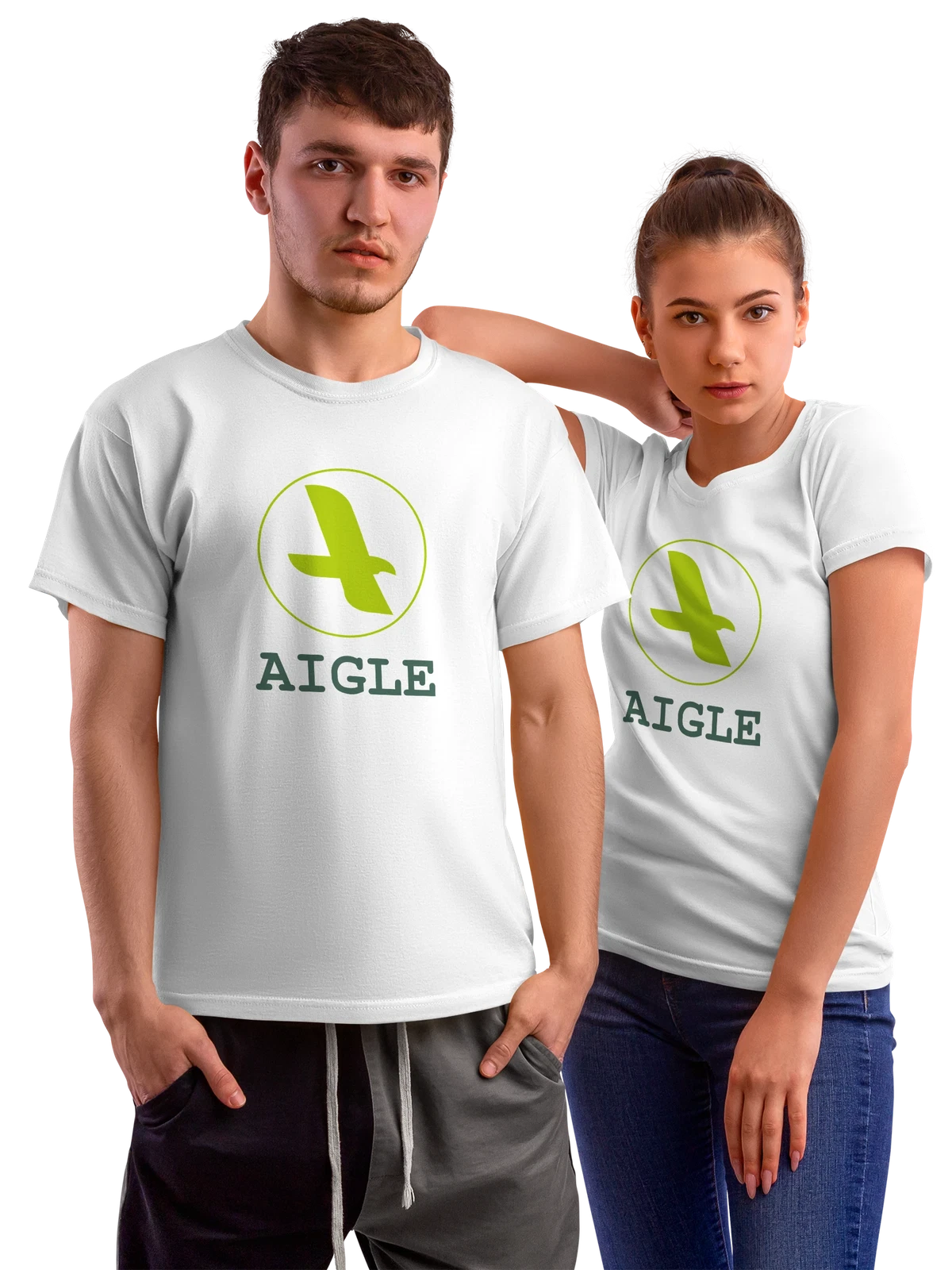 Футболка Aigle белая с принтом — туристическая одежда — Белая, фото 1