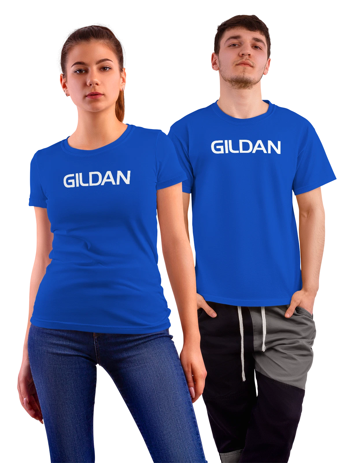 Футболка Gildan синяя с принтом — текстиль для печати — Синяя, фото 1