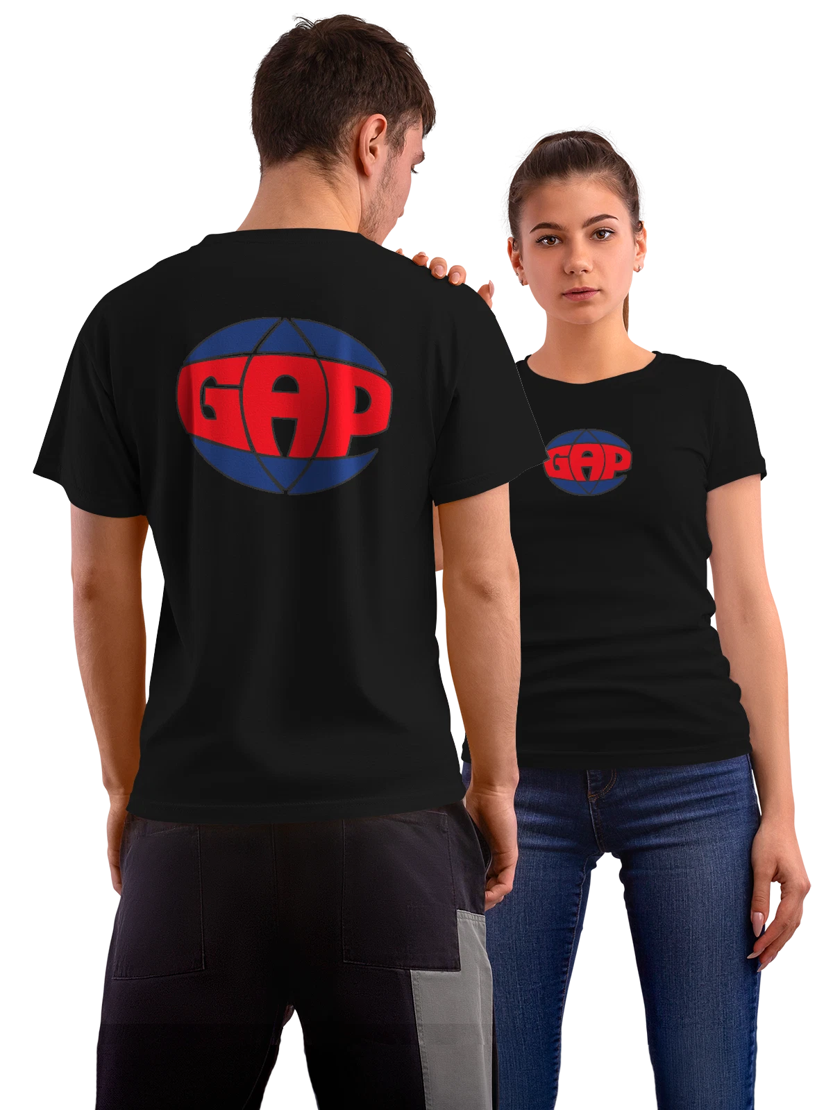 Футболка Gap чёрная с принтом на спине — контрастный принт — Чёрная, фото 1