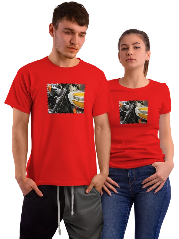 Футболка Мотоцикл бак triumph стиль — Красная, фото 1