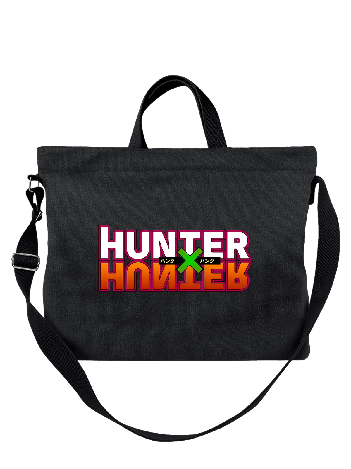 Сумка чёрная с принтом Hunter x аниме надпись — принт — Чёрная, фото 1