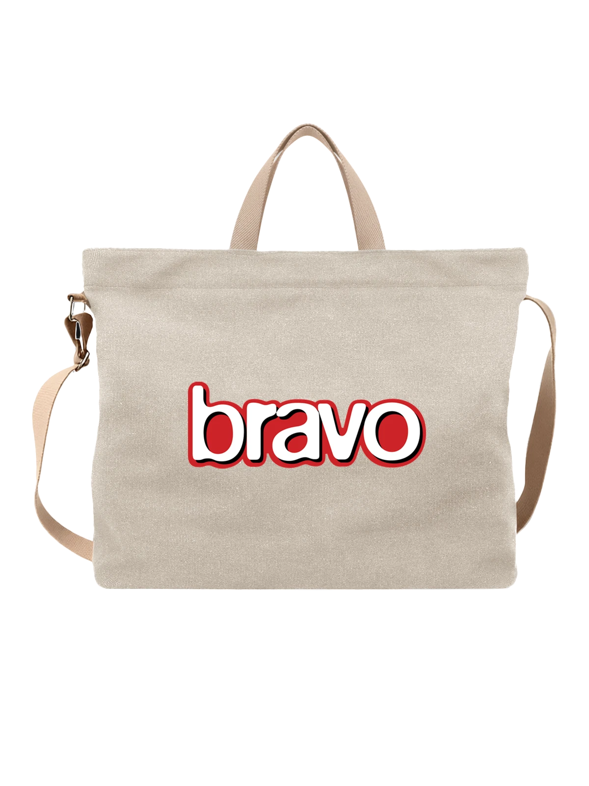 Сумка Bravo белая с принтом — современная айдентика — Белая, фото 1