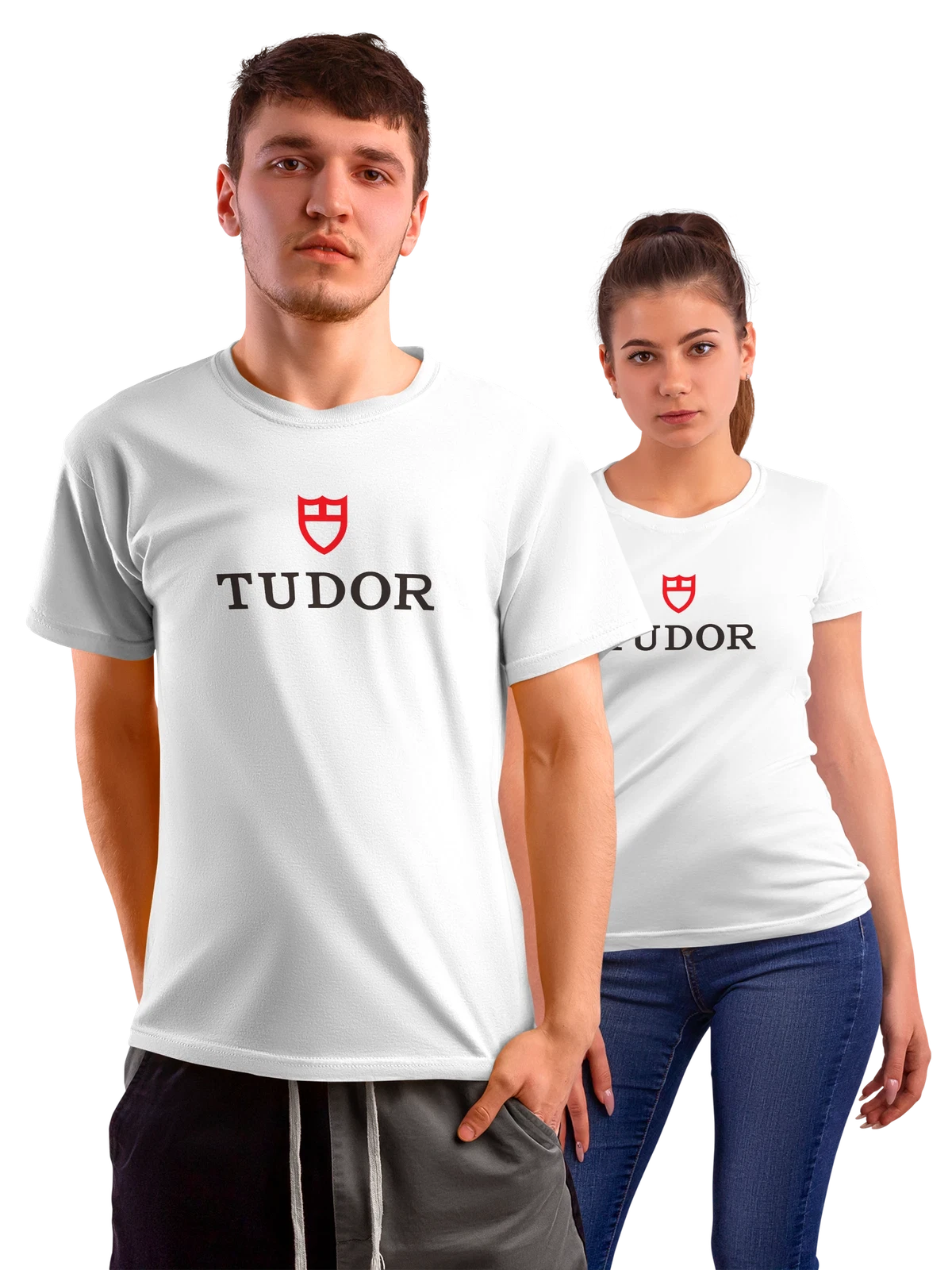 Футболка Tudor белая с принтом — средневековая эмблема — Белая, фото 1