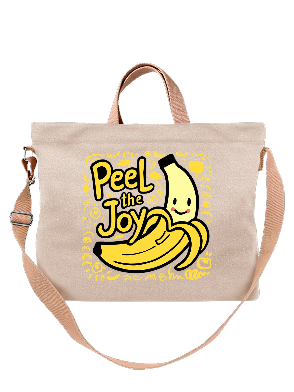 Сумка с бананом peel the joy белая с принтом — натуральные продукты — Белая, фото 1