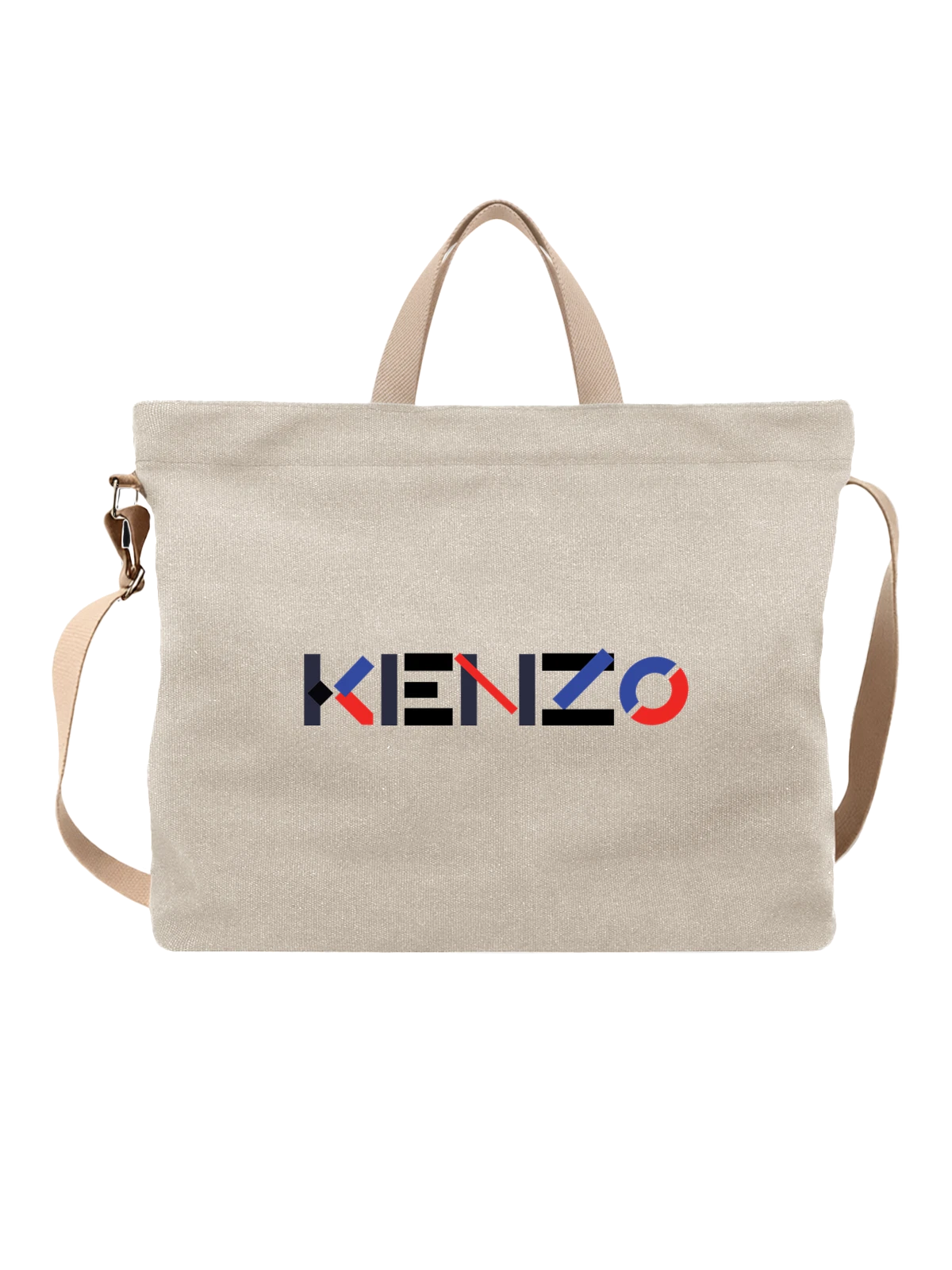 Сумка Kenzo белая с принтом — контрастный принт — Белая, фото 1