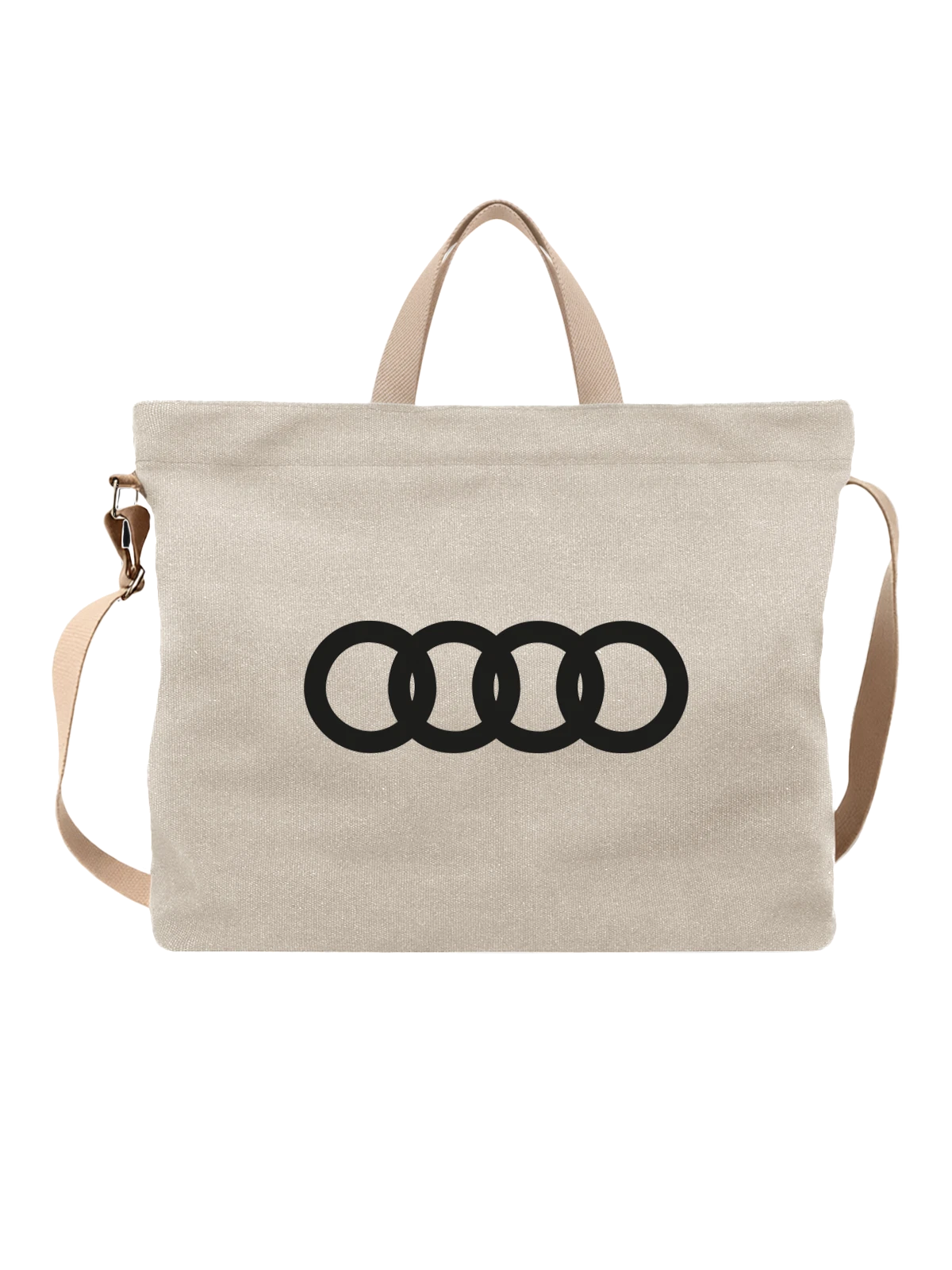 Сумка Audi белая с принтом — контрастная графика — Белая, фото 1