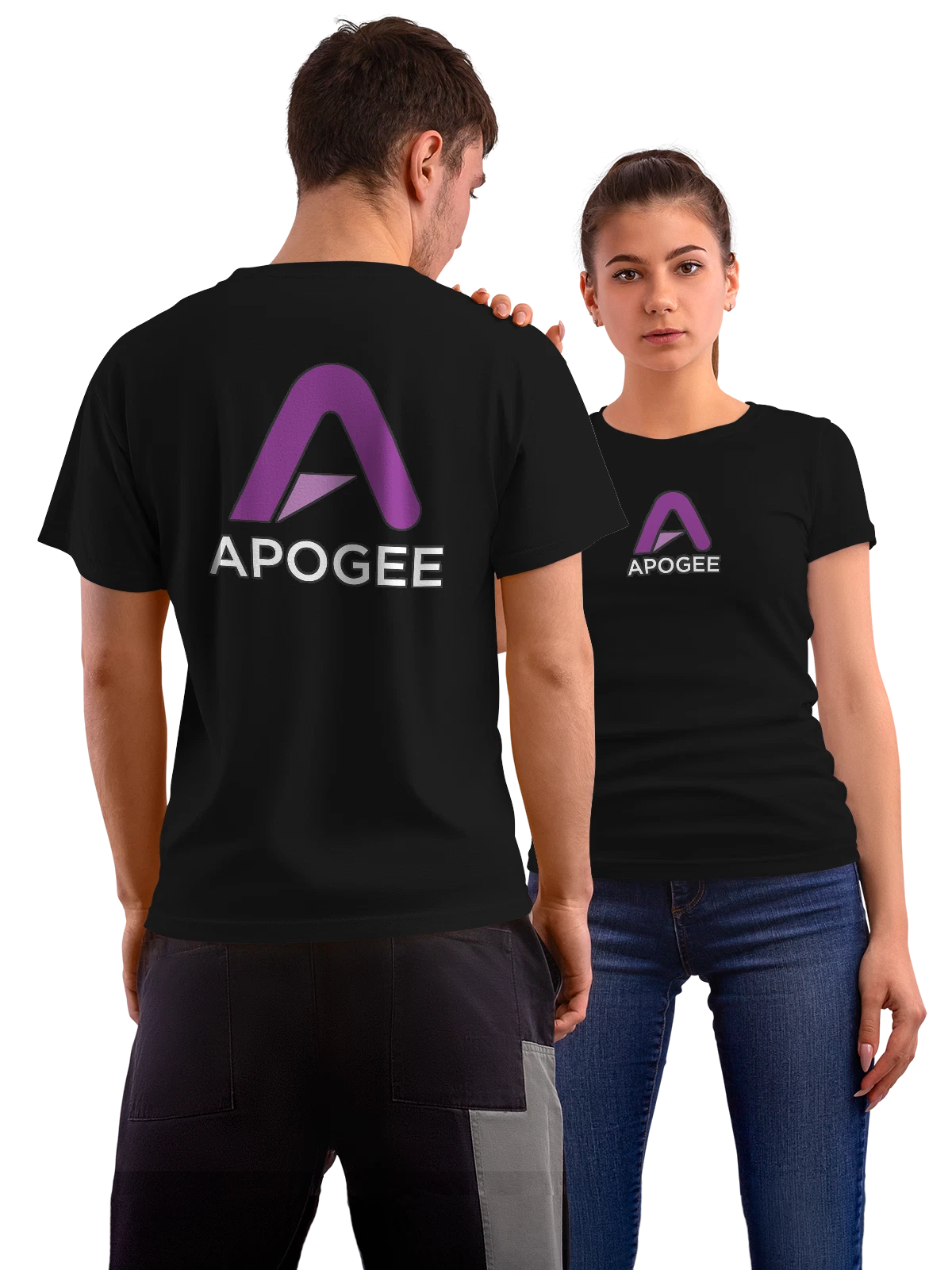 Футболка Apogee чёрная с принтом на спине — современная айдентика — Чёрная, фото 1