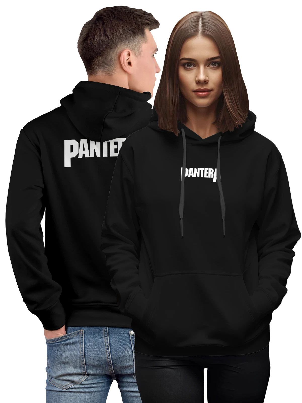 Худи Pantera логотип чёрное с принтом — футболка с принтом — Чёрная, фото 1