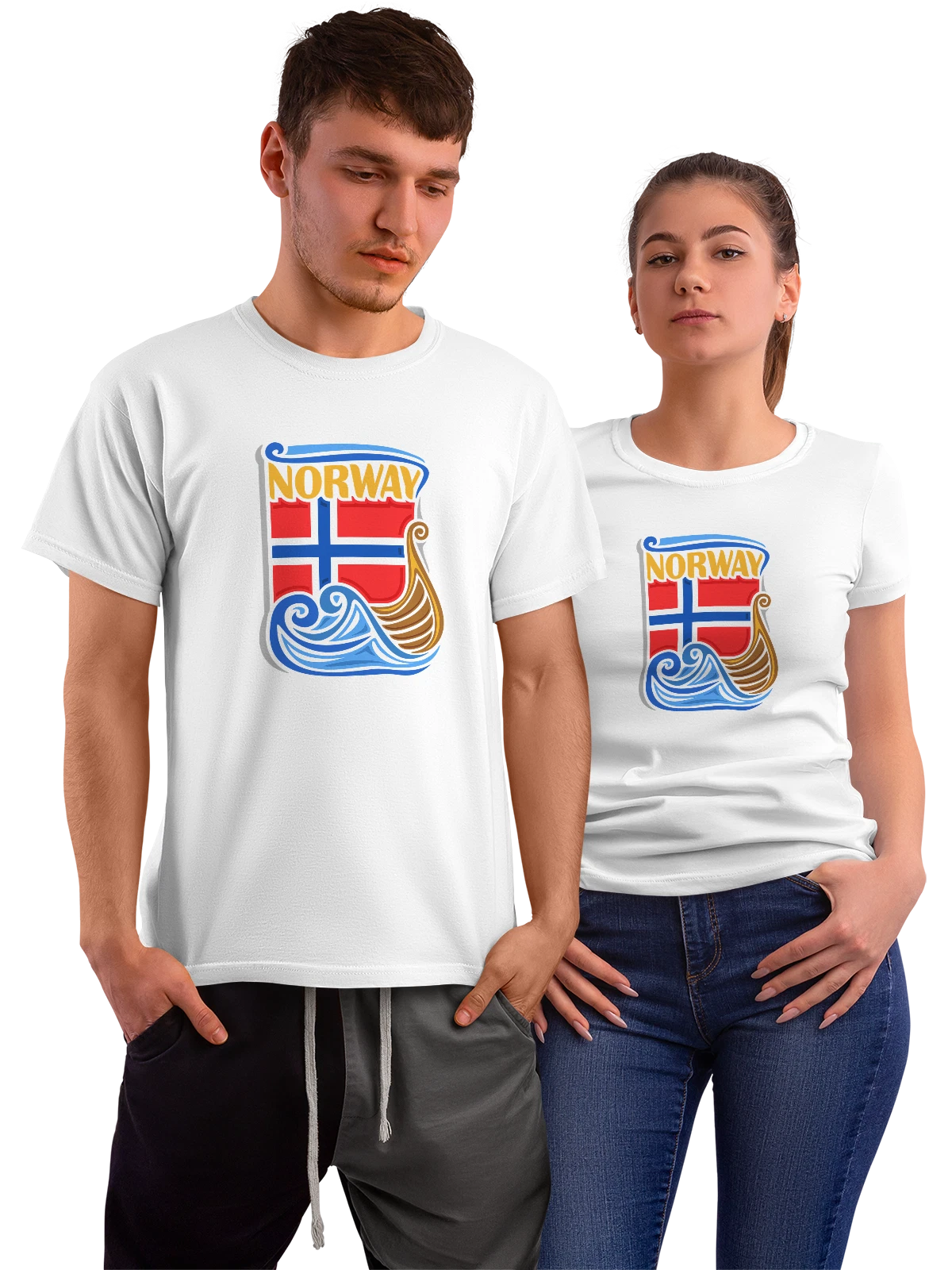Футболка с флагом Норвегии Музей кораблей белая с принтом — патриотический принт — Белая, фото 1