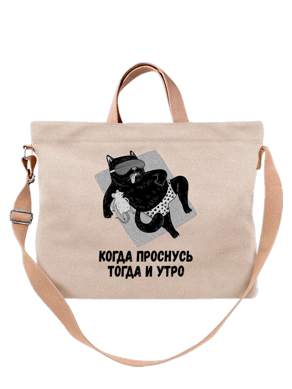 Сумка кот и мышь — Белая, фото 1