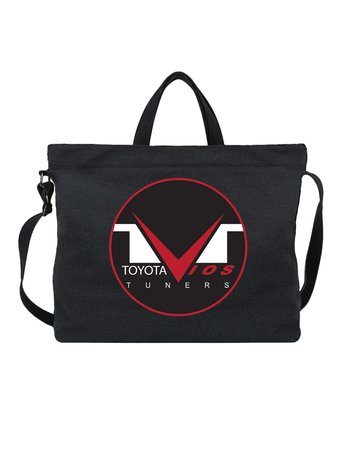 Сумка Toyota чёрная с принтом — автомобильная ретро графика — Чёрная, фото 1