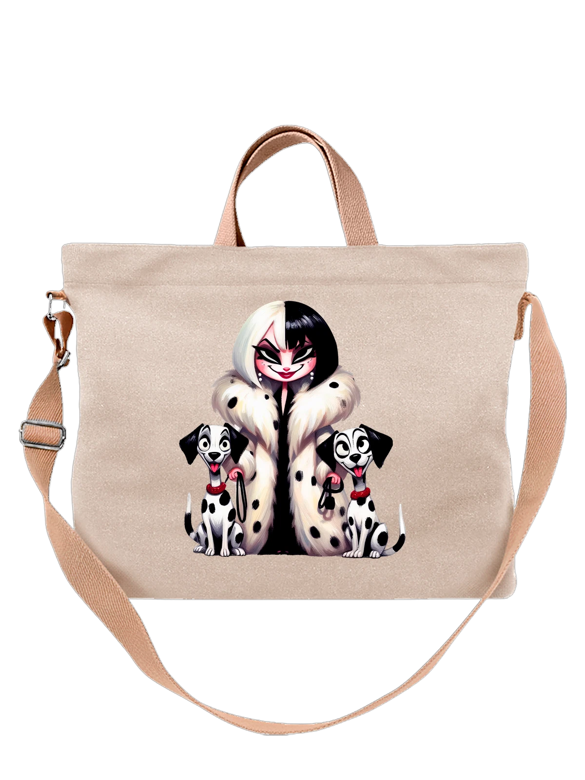 Сумка с Круэллой де Виль Cruella de Vil 101 далматинец белая с принтом — кинология — Белая, фото 1