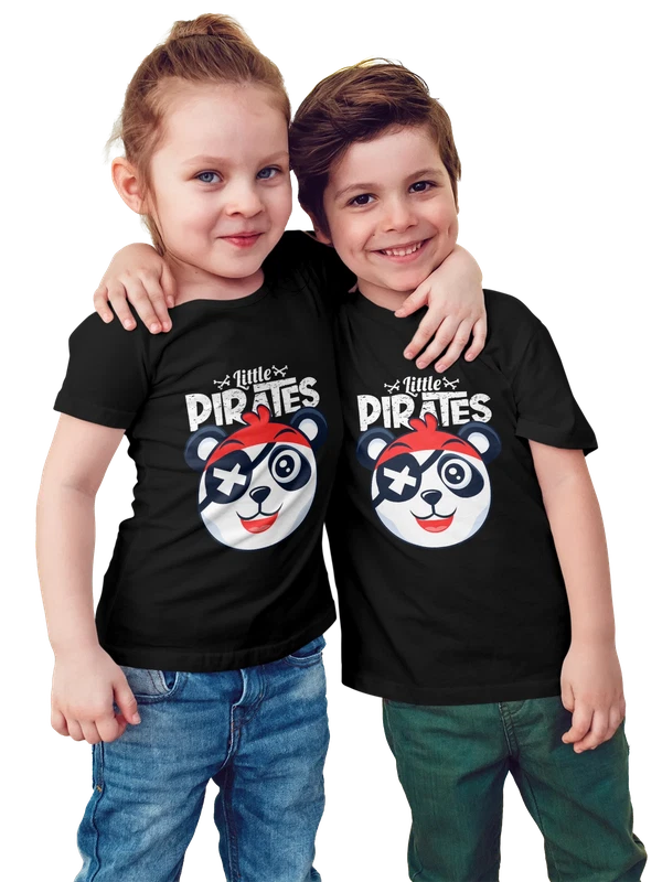 Футболка панда пират little pirates — Чёрная, фото 1