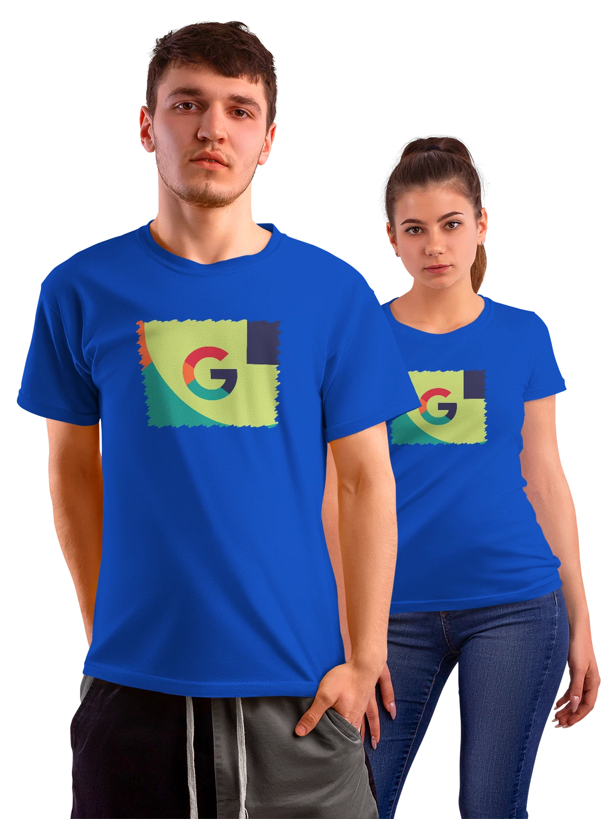 Футболка Логотип Google Минималистичный синяя с принтом — яркая графика — Синяя, фото 1