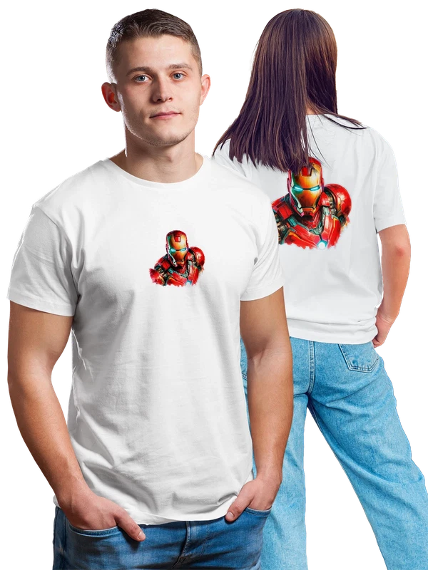 Футболка Железный Человек Iron Man — Белая, фото 1