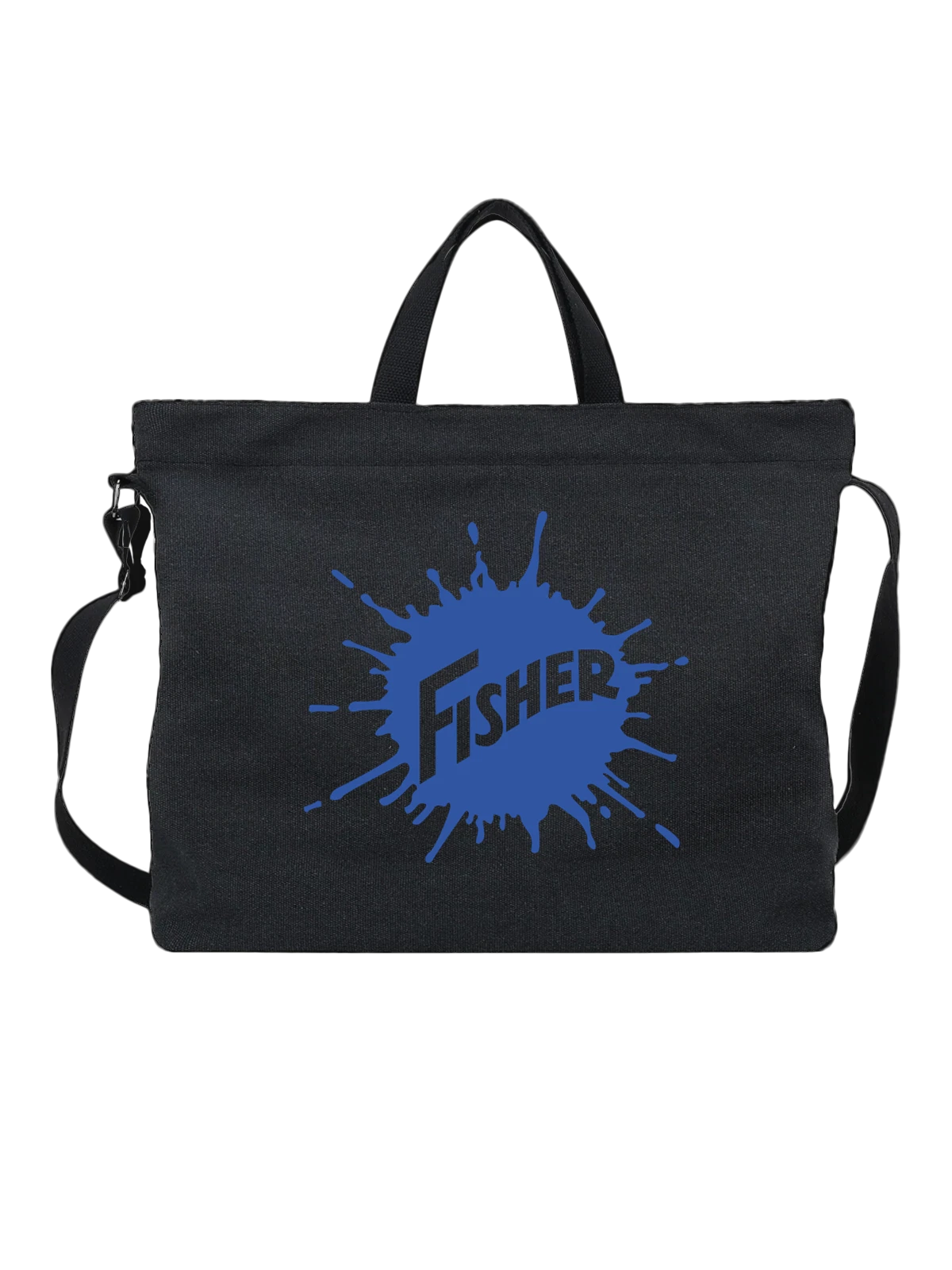 Сумка Fisher чёрная с принтом — современная айдентика — Чёрная, фото 1