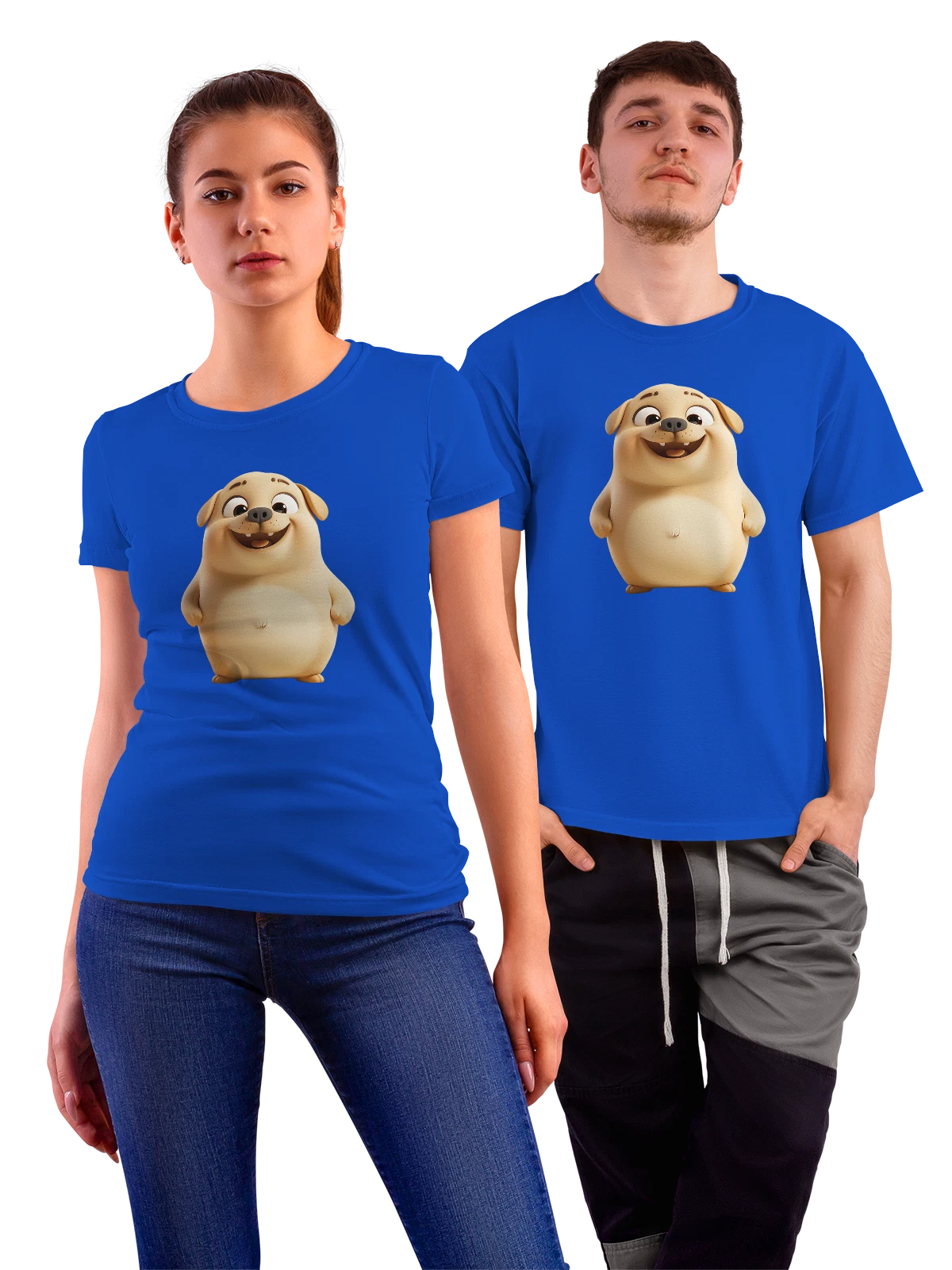 Футболка Милый лабрадор ретривер щенок синяя с принтом — милый щенок лабрадора — Синяя, фото 1