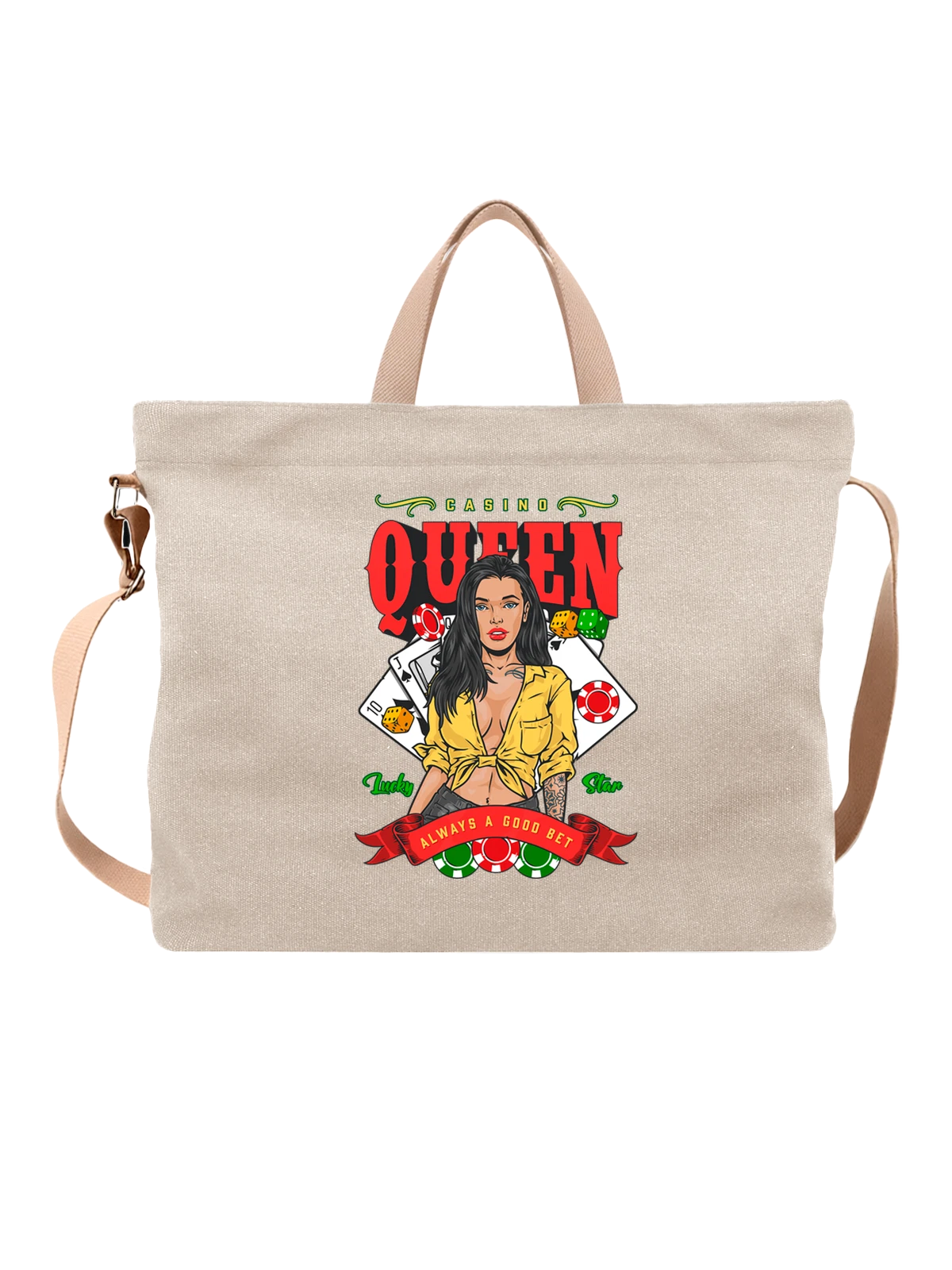 Сумка Казино покер casino queen белая с принтом — подарок игроку — Белая, фото 1