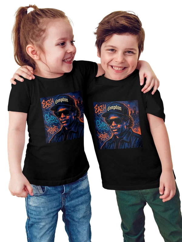 Футболка Eazy-E в кепке Compton и темных очках — Чёрная, фото 1