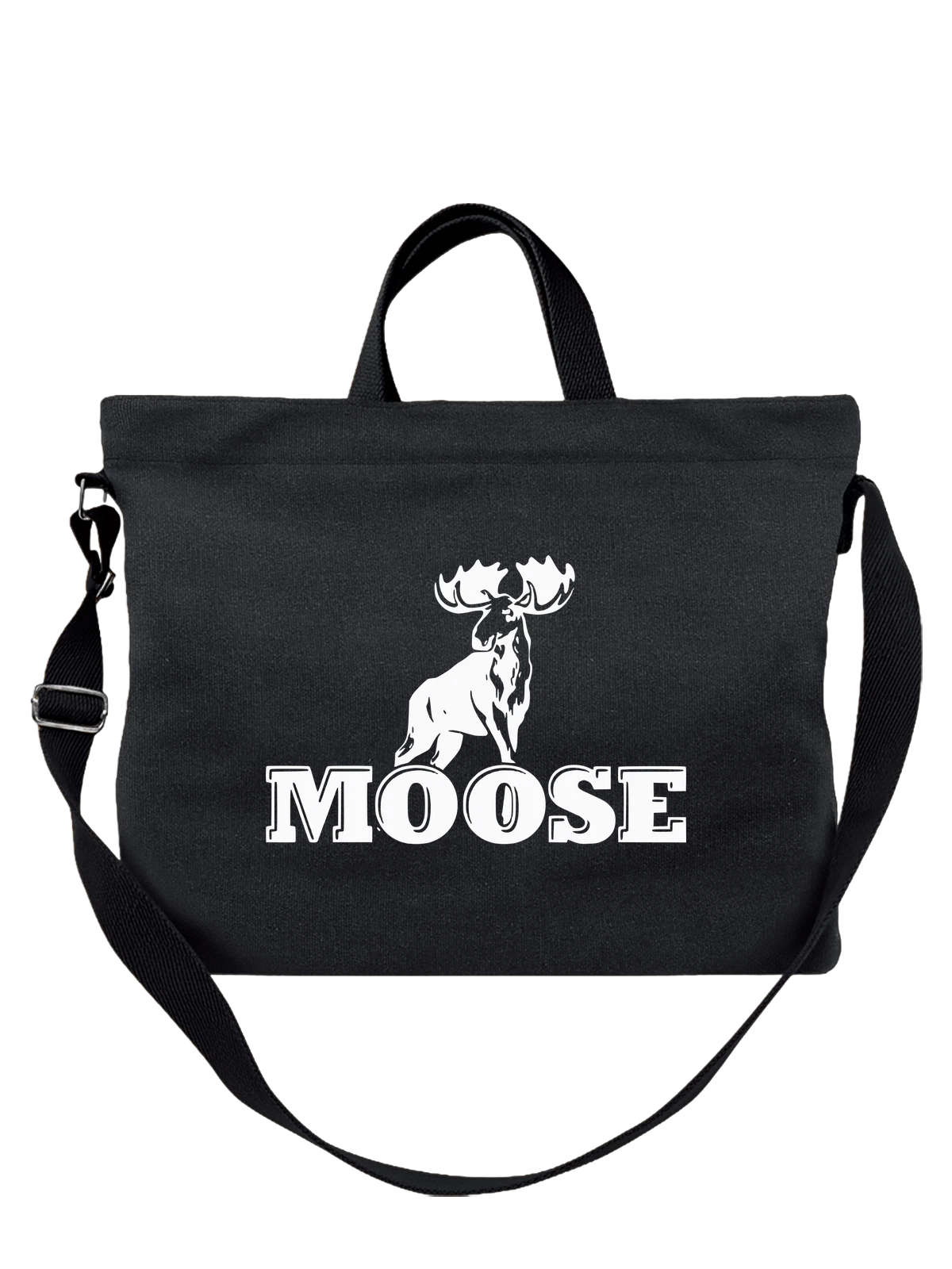 Сумка чёрная с принтом Moose — принт для спортсмена — Чёрная, фото 1