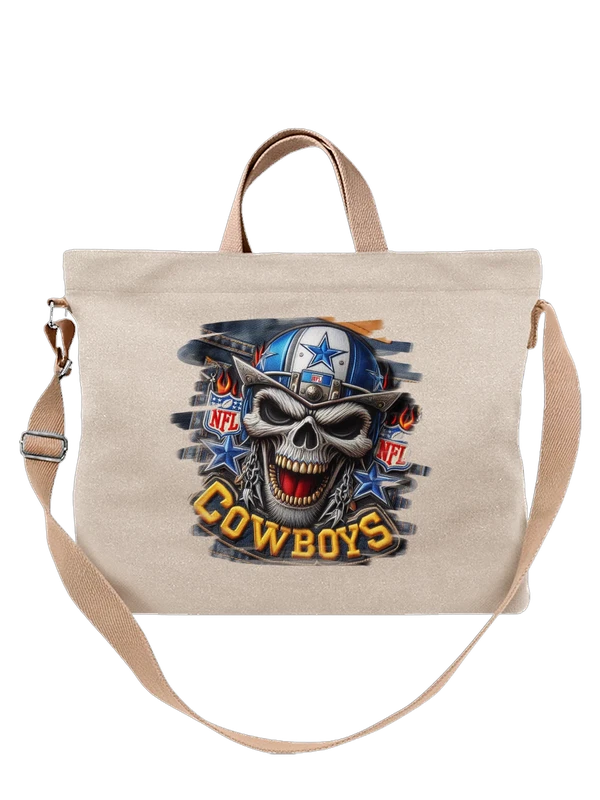 Сумка Dallas Cowboys skull в шляпе и огне — Белая, фото 1
