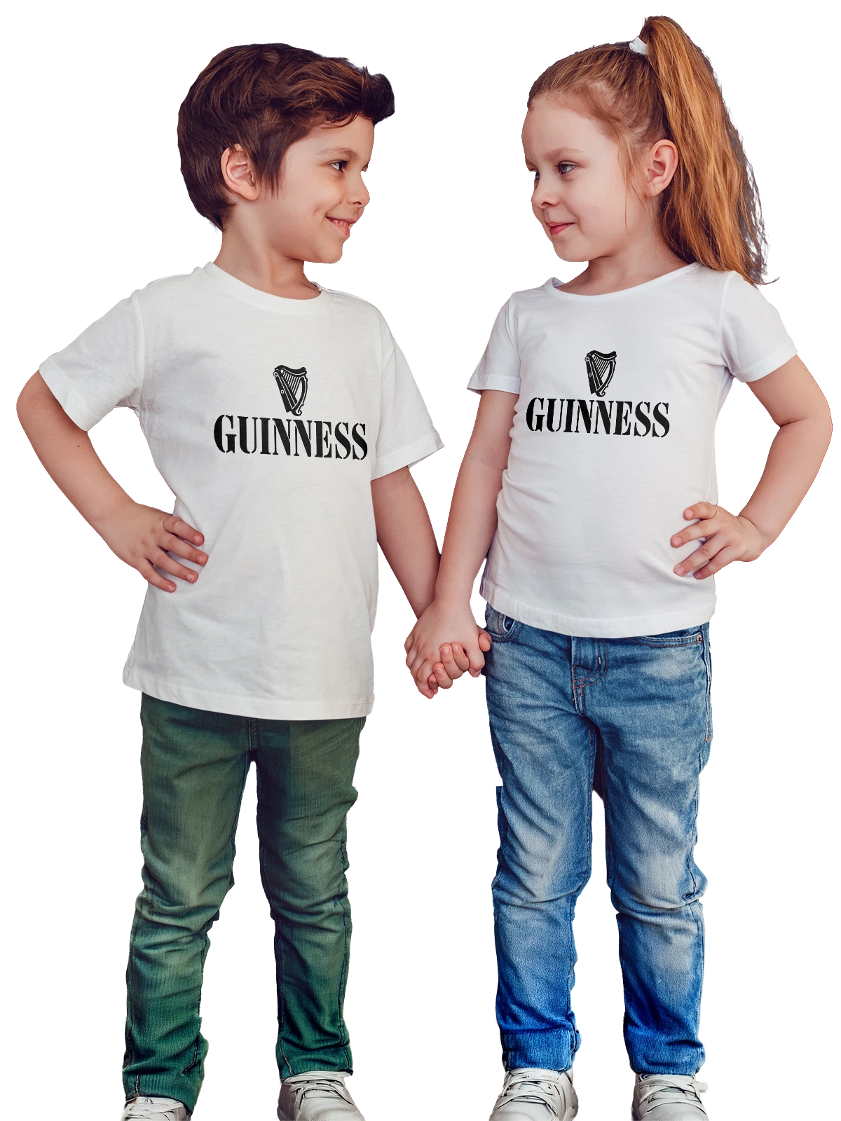 Футболка детская Guinness белая с принтом — футболка для вечеринки — Белая, фото 1