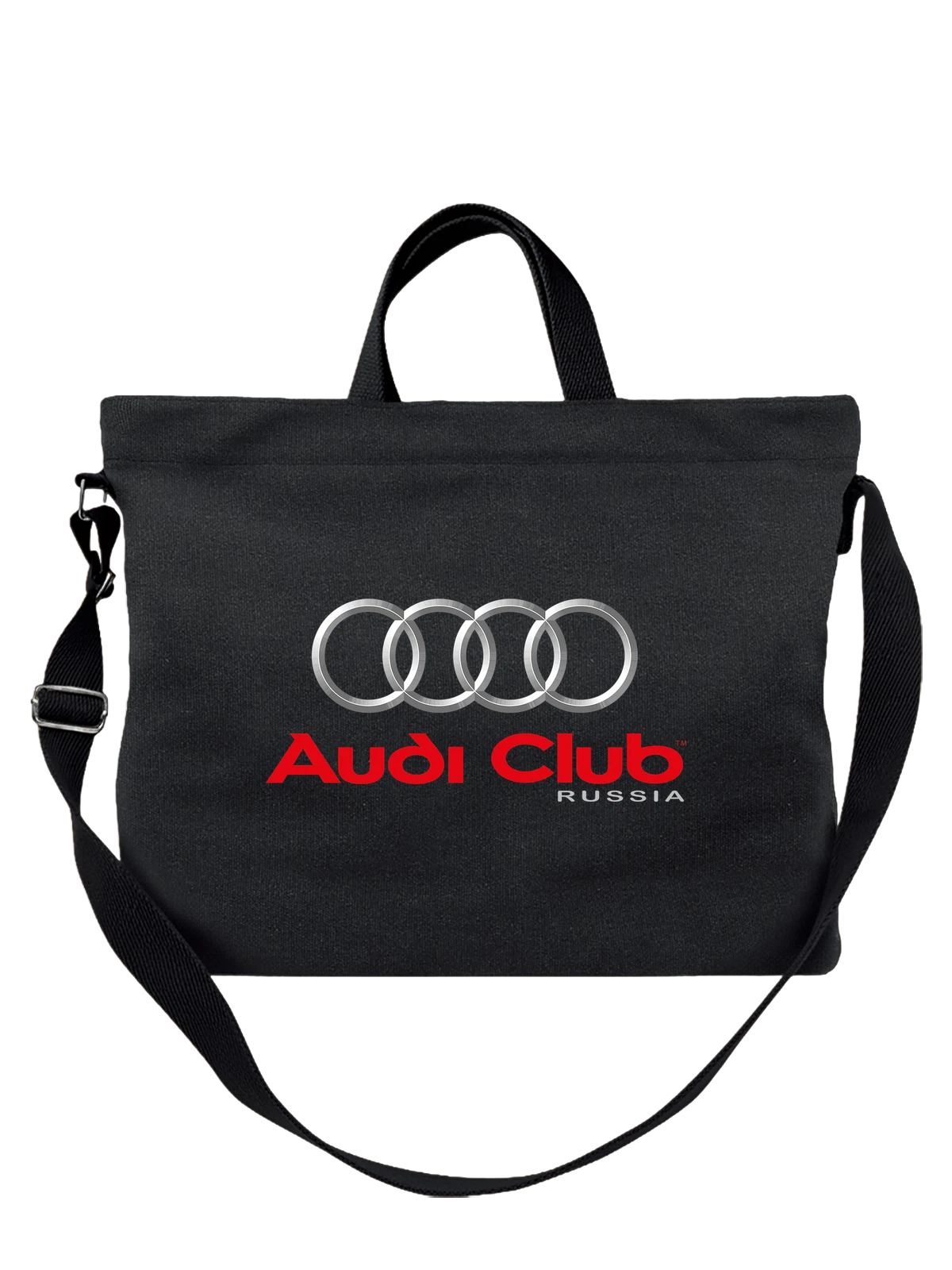 Сумка Audi чёрная с принтом — металлический эффект — Чёрная, фото 1