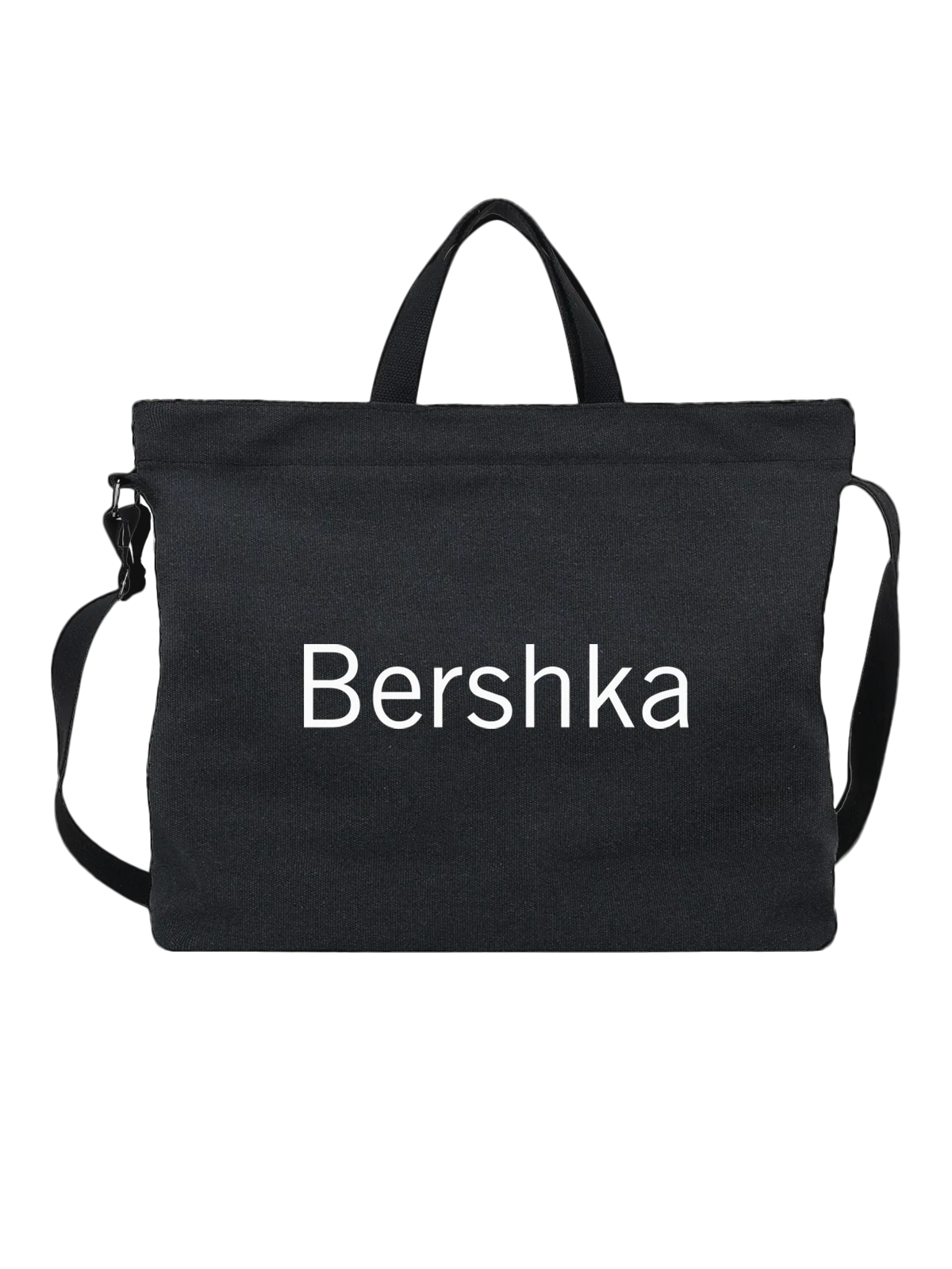 Сумка Bershka чёрная с принтом — современная айдентика — Чёрная, фото 1