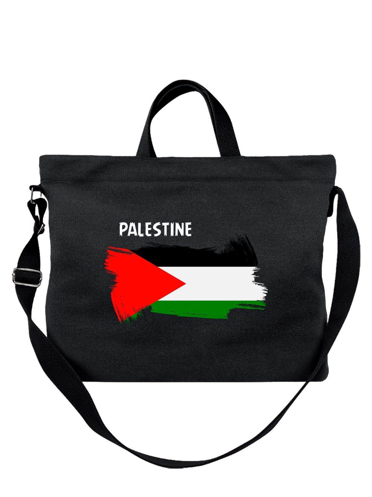 Сумка Флаг Палестина Palestine чёрная с принтом — национальная символика — Чёрная, фото 1