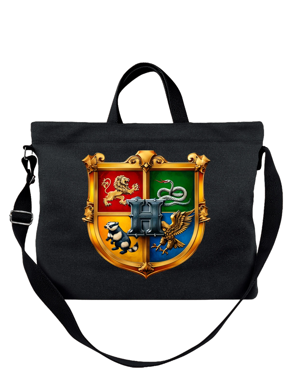 Сумка Хогвартс Гарри Поттер Harry Potter чёрная с принтом — подводная жизнь — Чёрная, фото 1