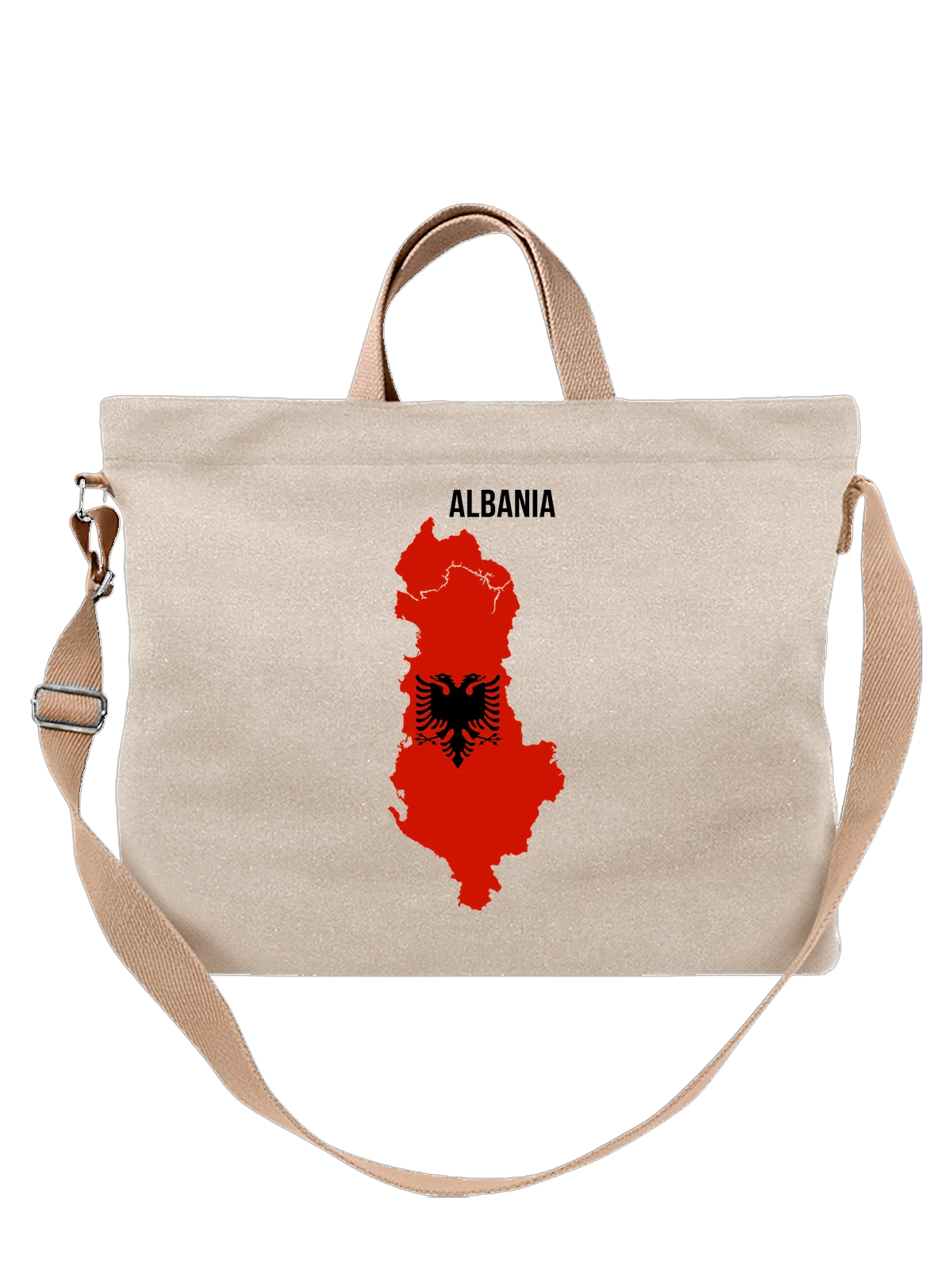 Сумка с флагом Албании Albania белая с принтом — национальная символика — Белая, фото 1