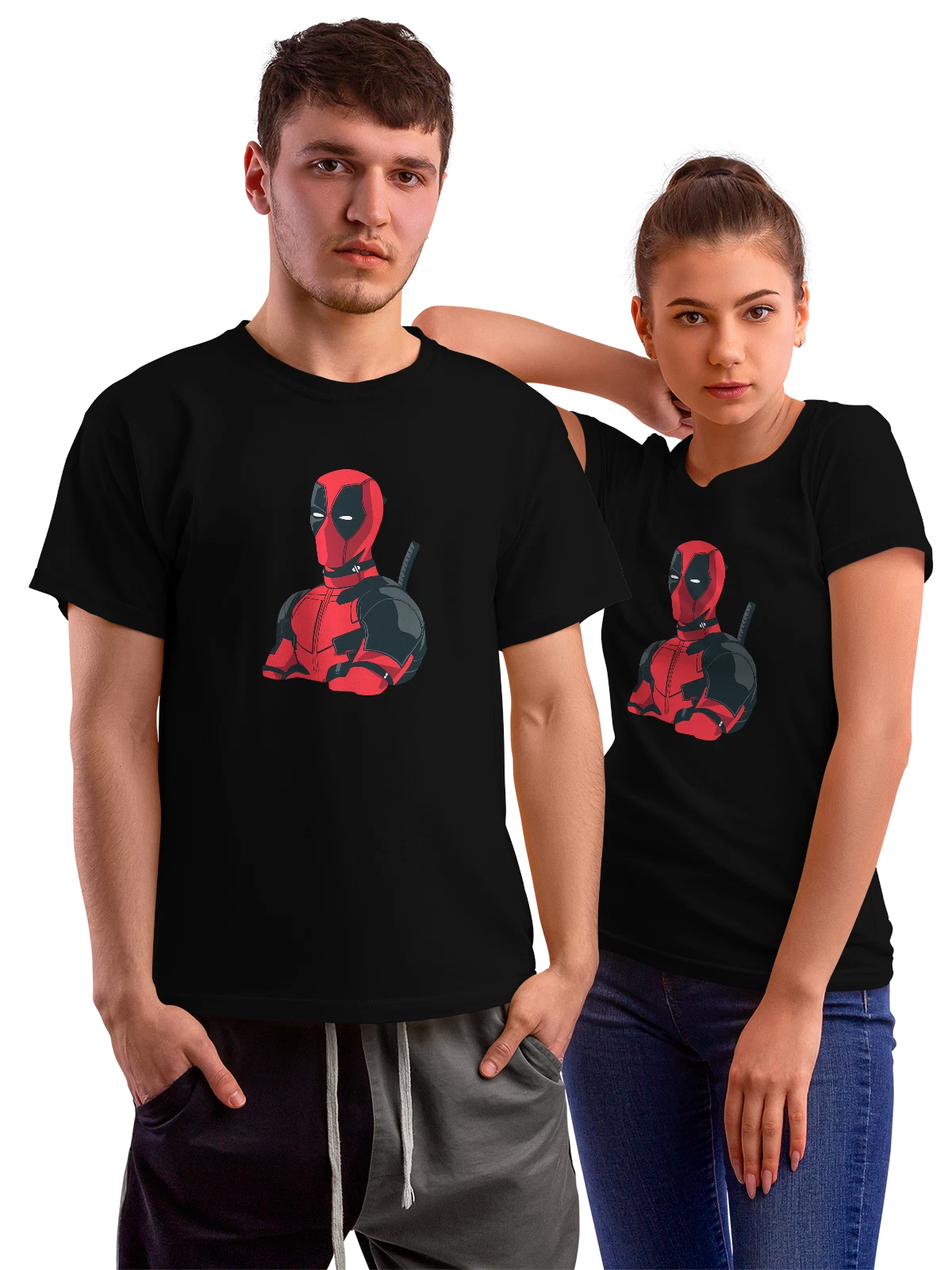 Футболка Дэдпул Deadpool арт чёрная с принтом — герой фильма — Чёрная, фото 1