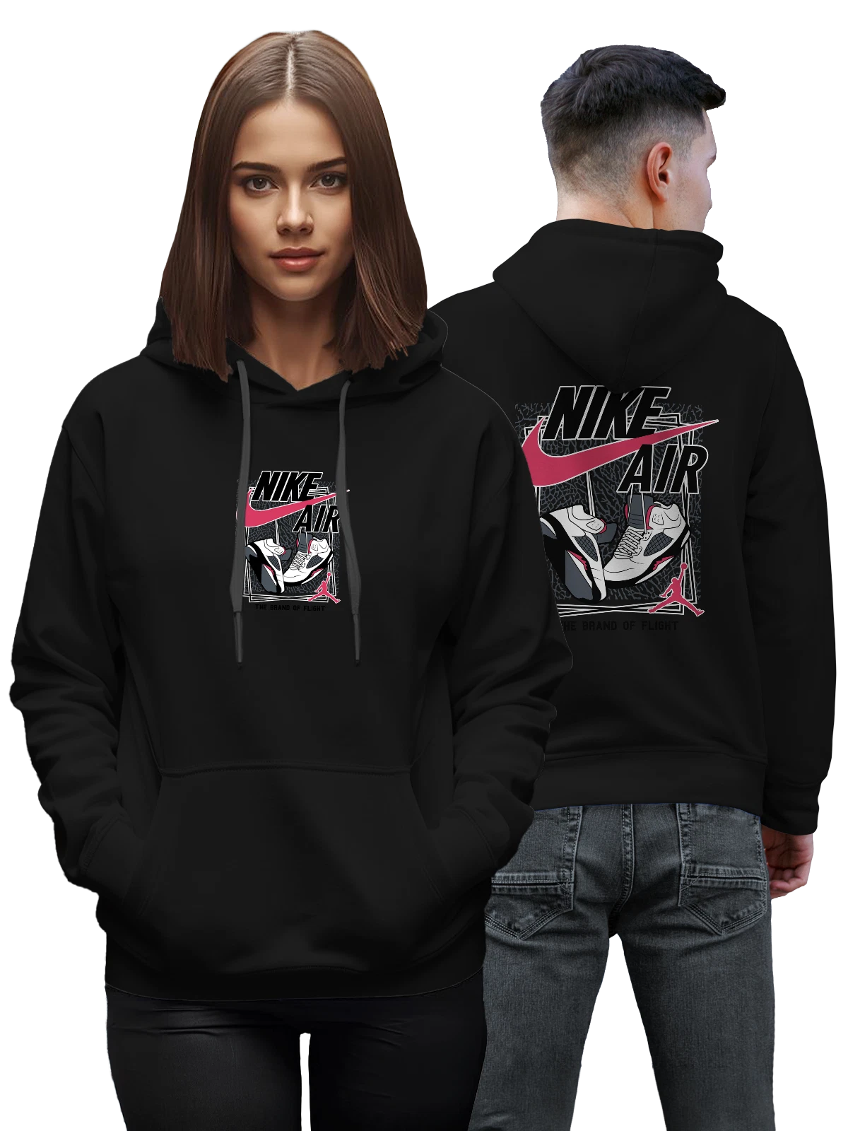 Худи Nike Air Jordan баскетбольные кроссовки чёрное с принтом — кеды — Чёрная, фото 1