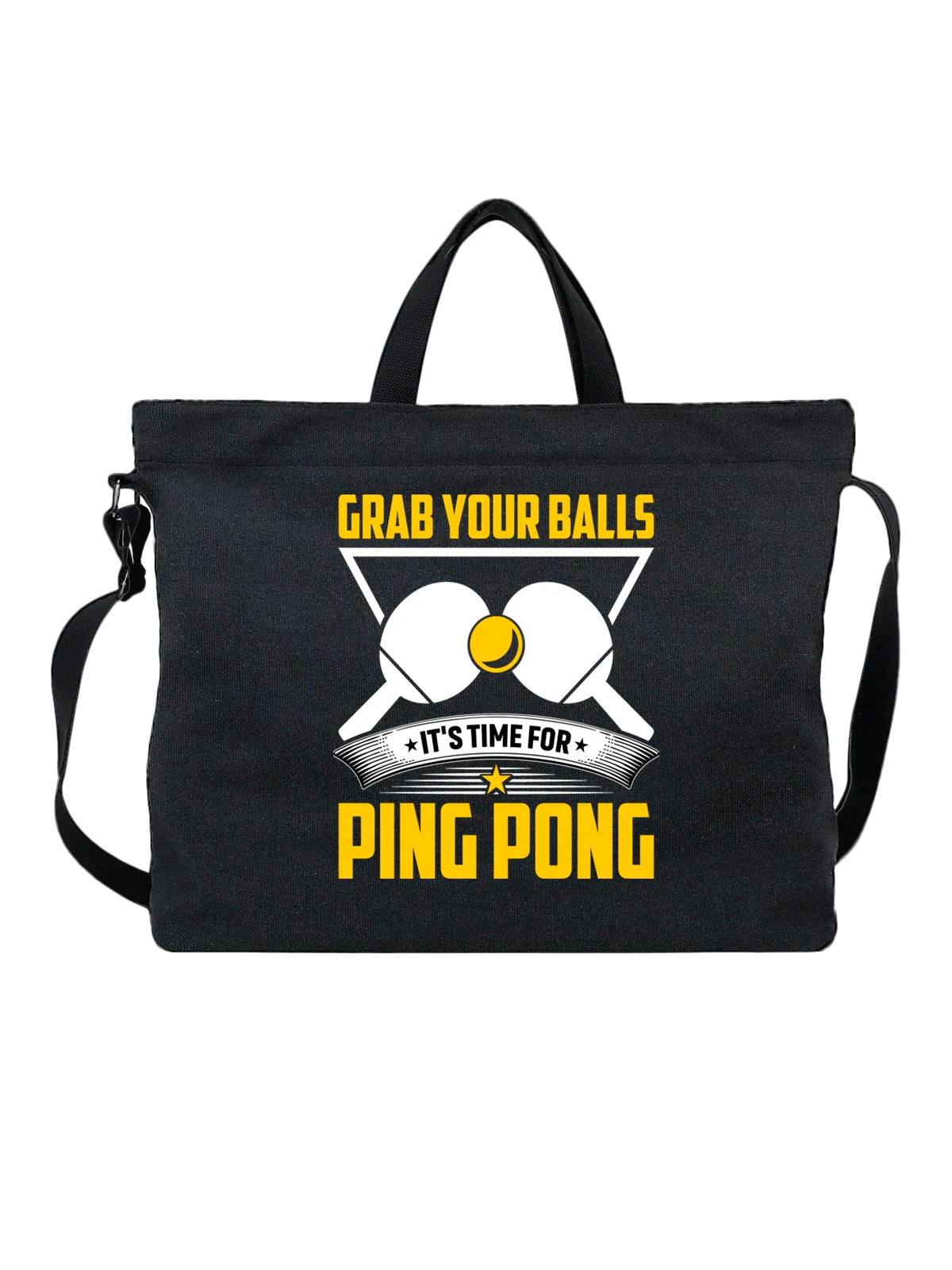 Сумка Пинг понг ping pong чёрная с принтом — спортивный инвентарь — Чёрная, фото 1