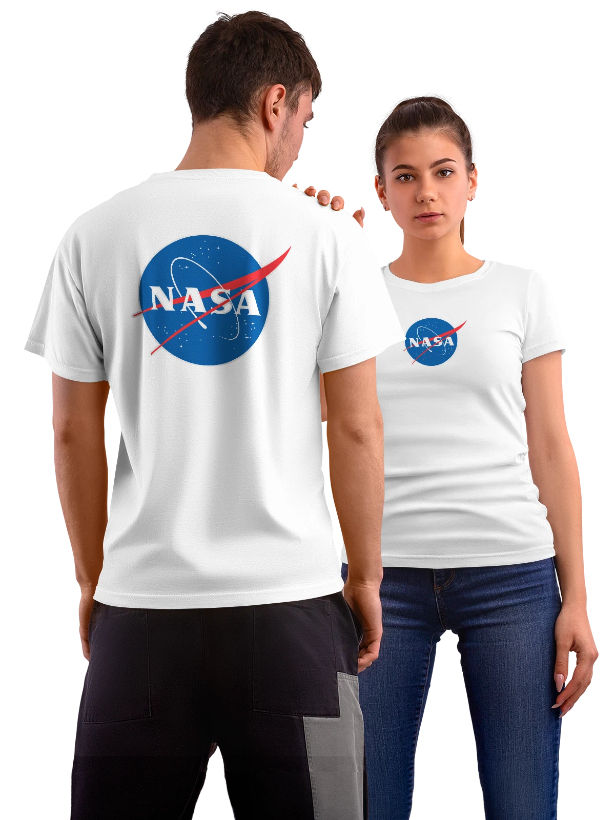 Футболка NASA белая с принтом на спине — исследование Вселенной — Белая, фото 1