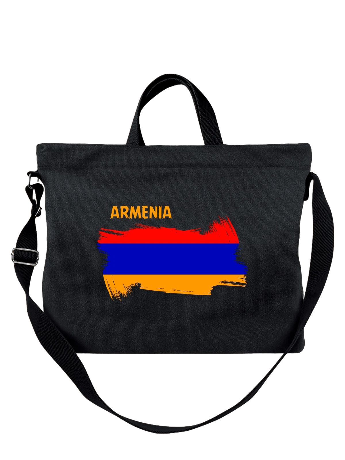 Сумка Флаг Армении Armenia чёрная с принтом — национальная символика — Чёрная, фото 1