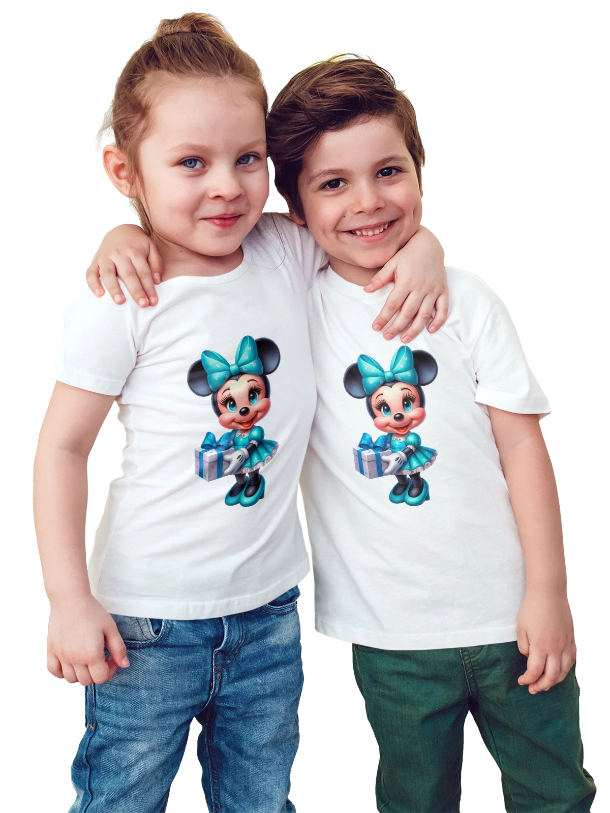 Футболка детская с Минни Маус Minnie Mouse белая с принтом — коллекционный образ — Белая, фото 1
