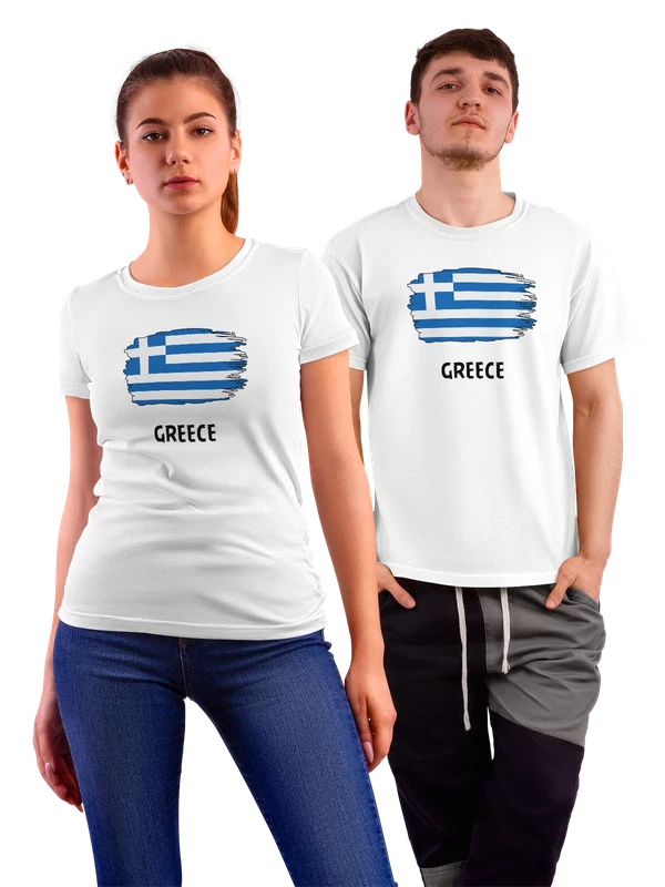 Футболка с флагом Греция Greece — Белая, фото 1