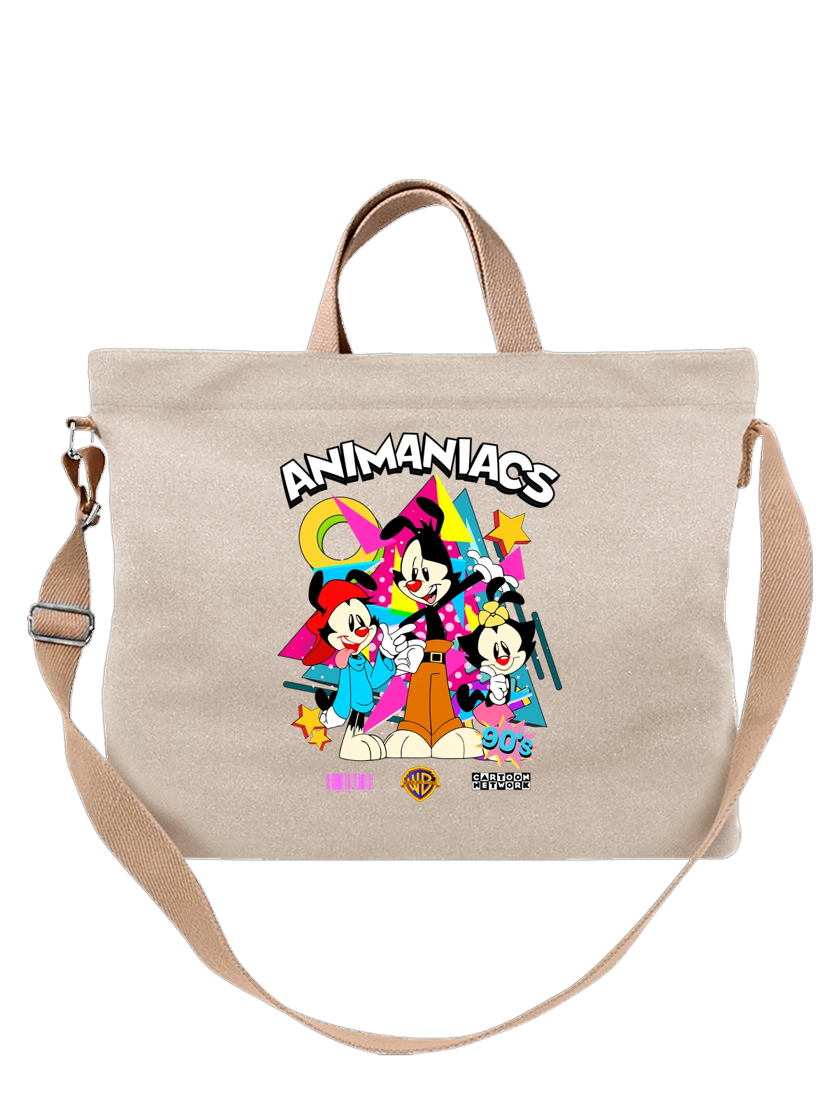 Сумка бежевая с принтом Animaniacs герои мультсериала Warner Bros — Яко — Бежевая, фото 1