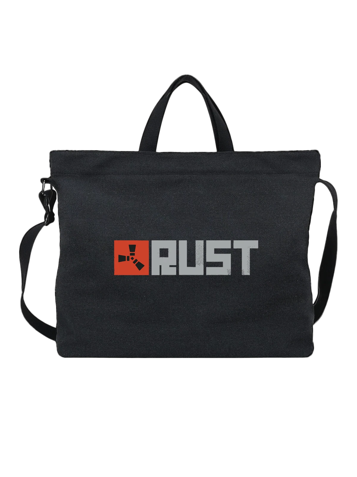 Сумка Раст Rust логотип игры чёрная с принтом — футболка с принтом — Чёрная, фото 1